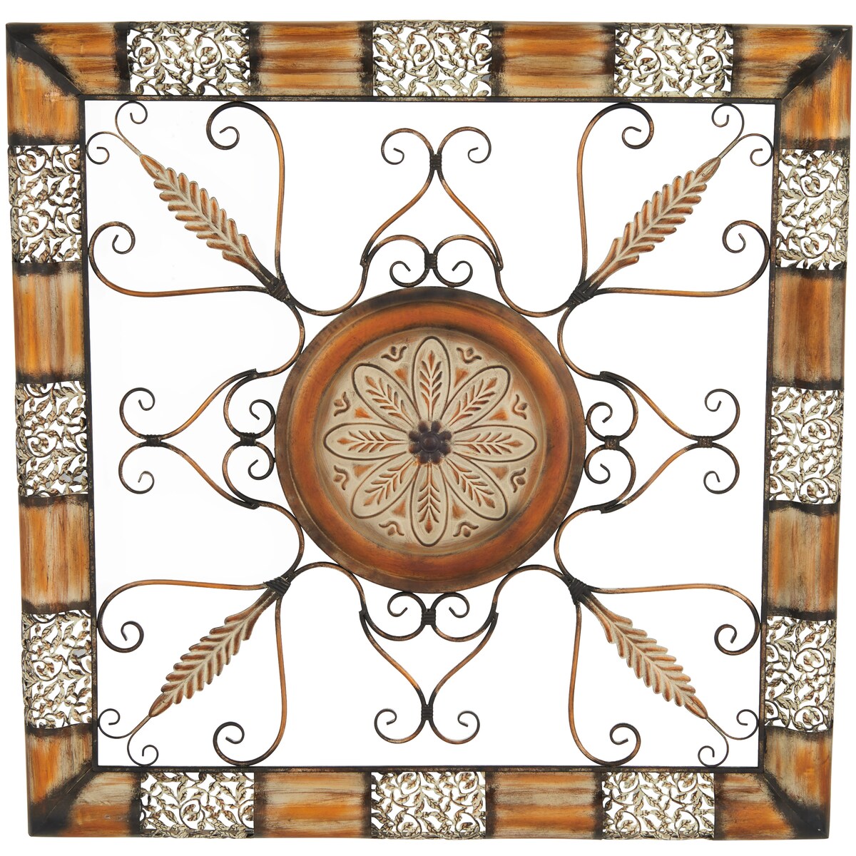 Metal Scroll Home Wall Decor - Brown - Roche River Decor