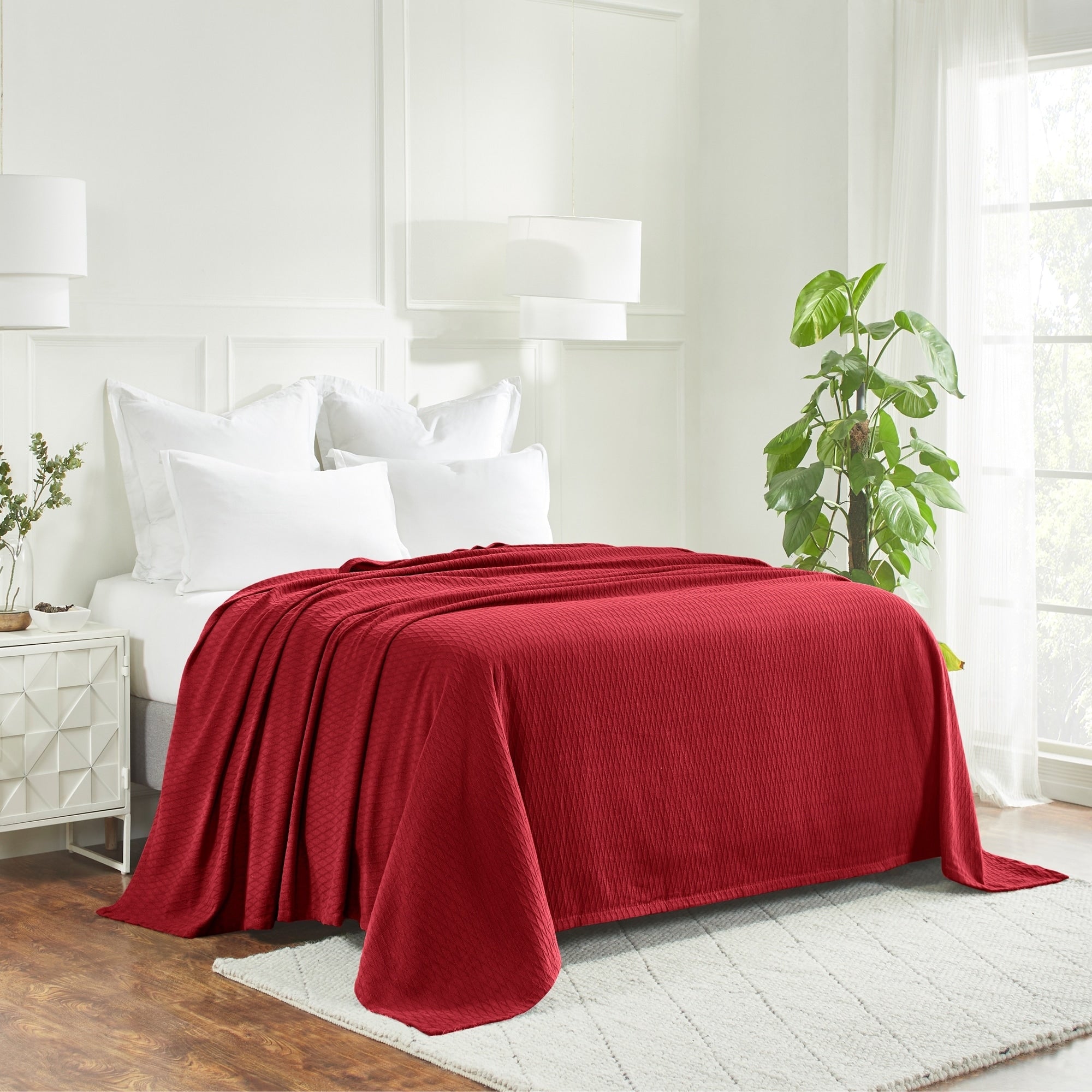 Superior Diamond Weave All-Season Bedding Cotton Blanket