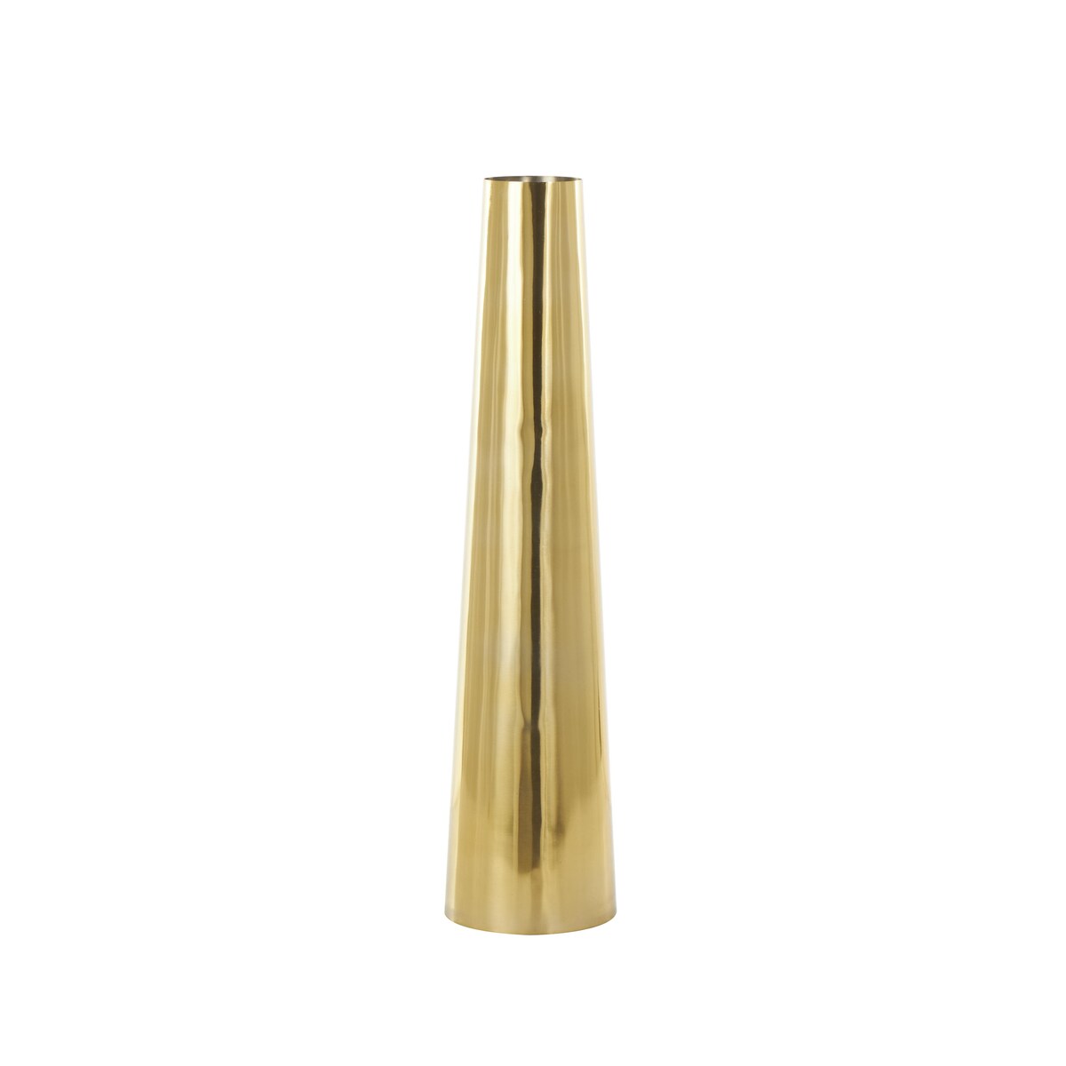 Stainless Steel Metal Minimalistic Tall Floor Cone Decorative Vase - Gold or Silver - Roche River Decor