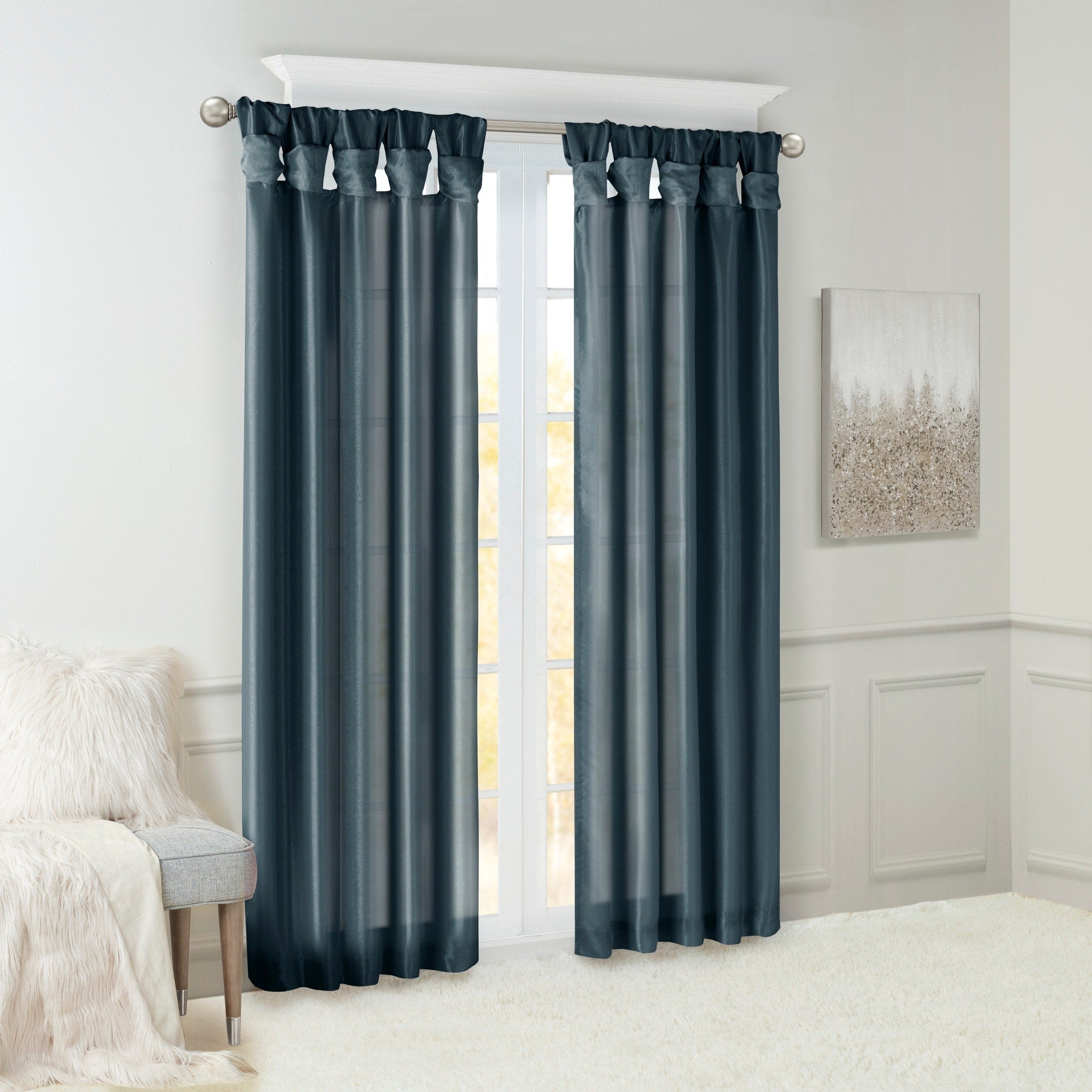 Madison Park Natalie Twisted Tab Lined Single Curtain Panel