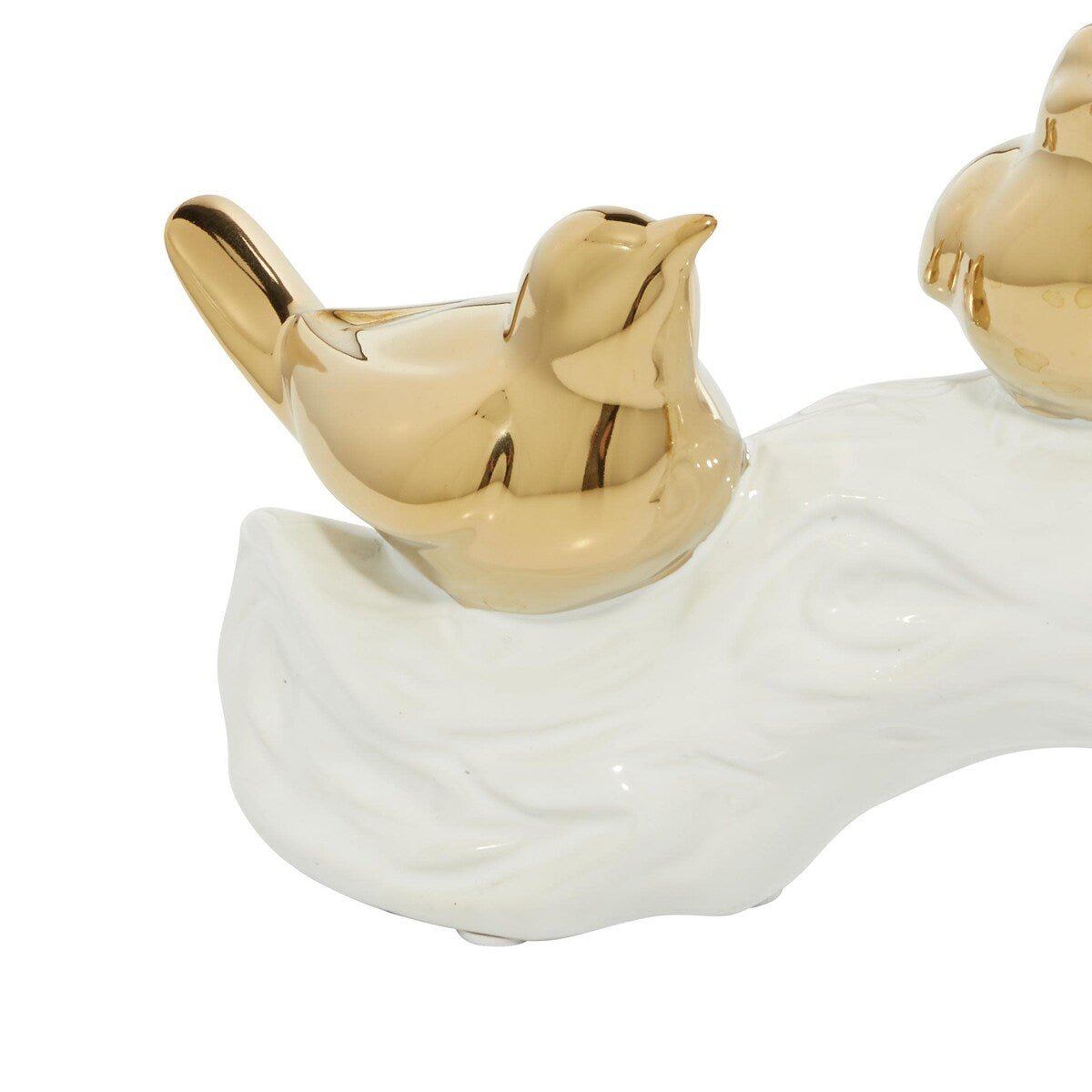 Porcelain Ceramic Bird Decorative Sculpture - Gold - Roche River Decor