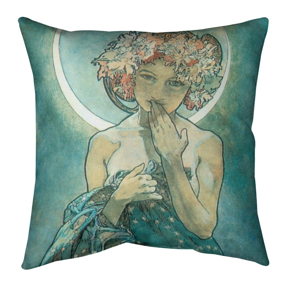 Porch & Den Alphonse Mucha 'Moon Star' Throw Pillow