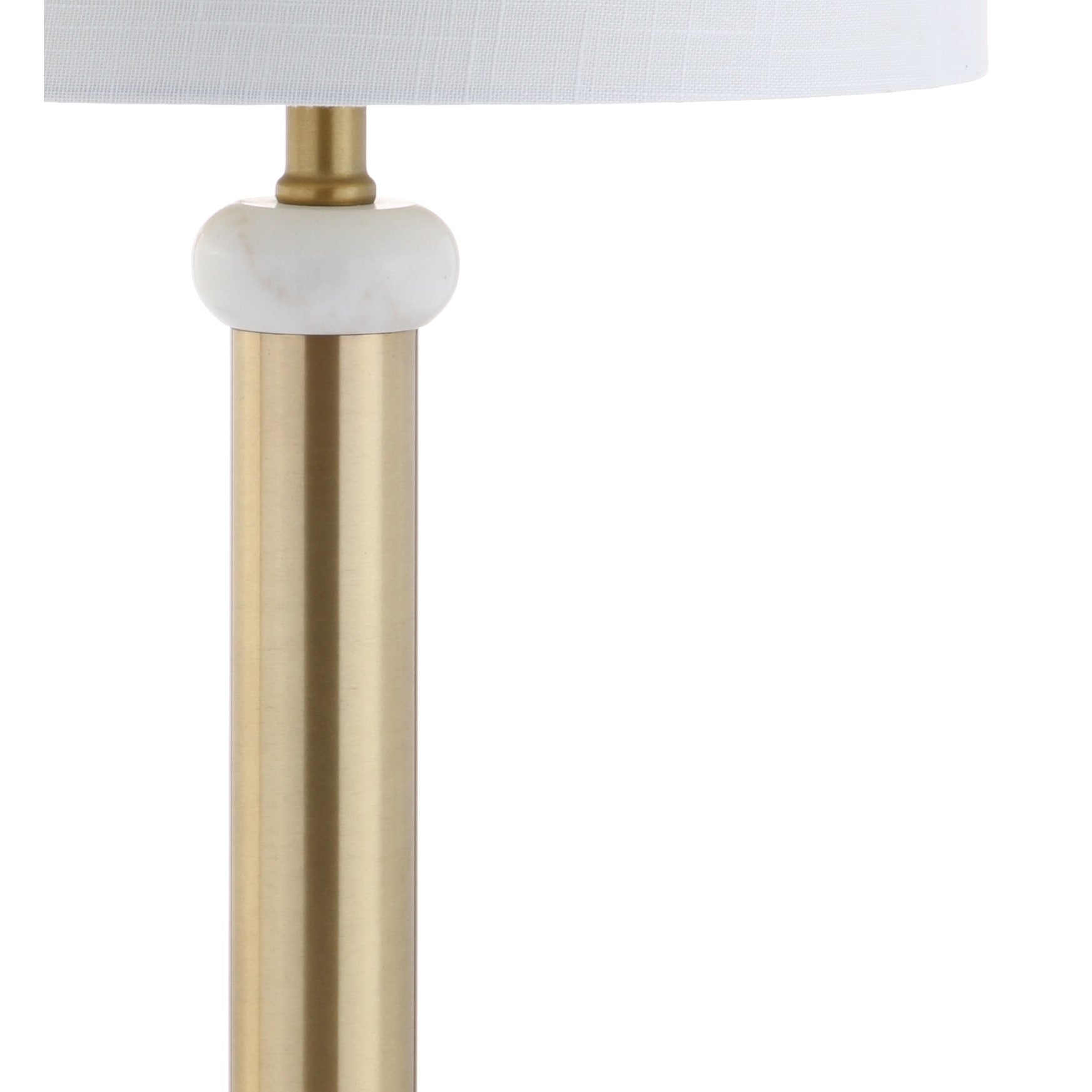 Treat 27 Metal/Marble LED Table Lamp, Gold/White by JONATHAN Y