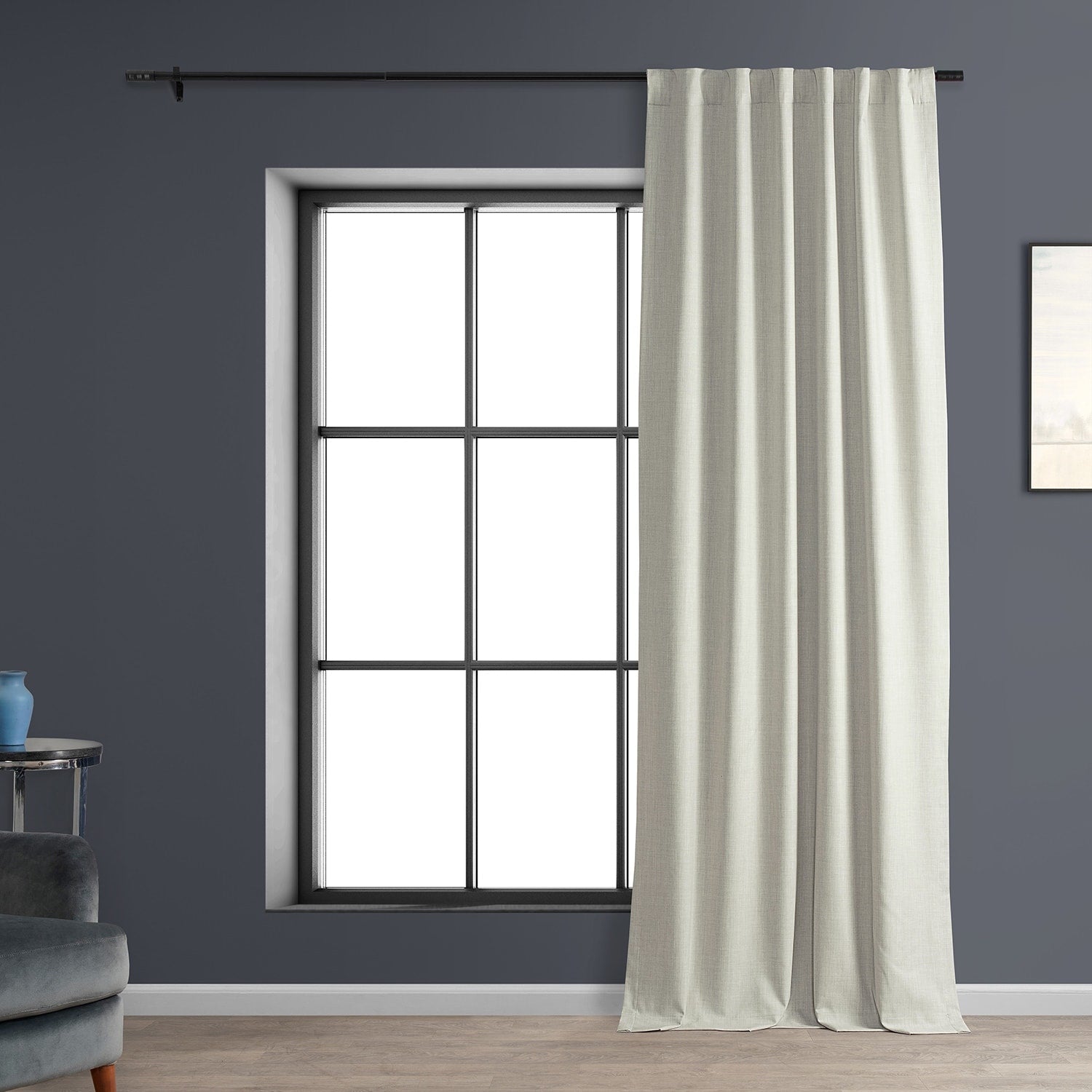 Exclusive Fabrics Performance Linen Luxury Blackout Curtains (1 Panel) - Thermal Insulation, Elegant Blackout Drapery