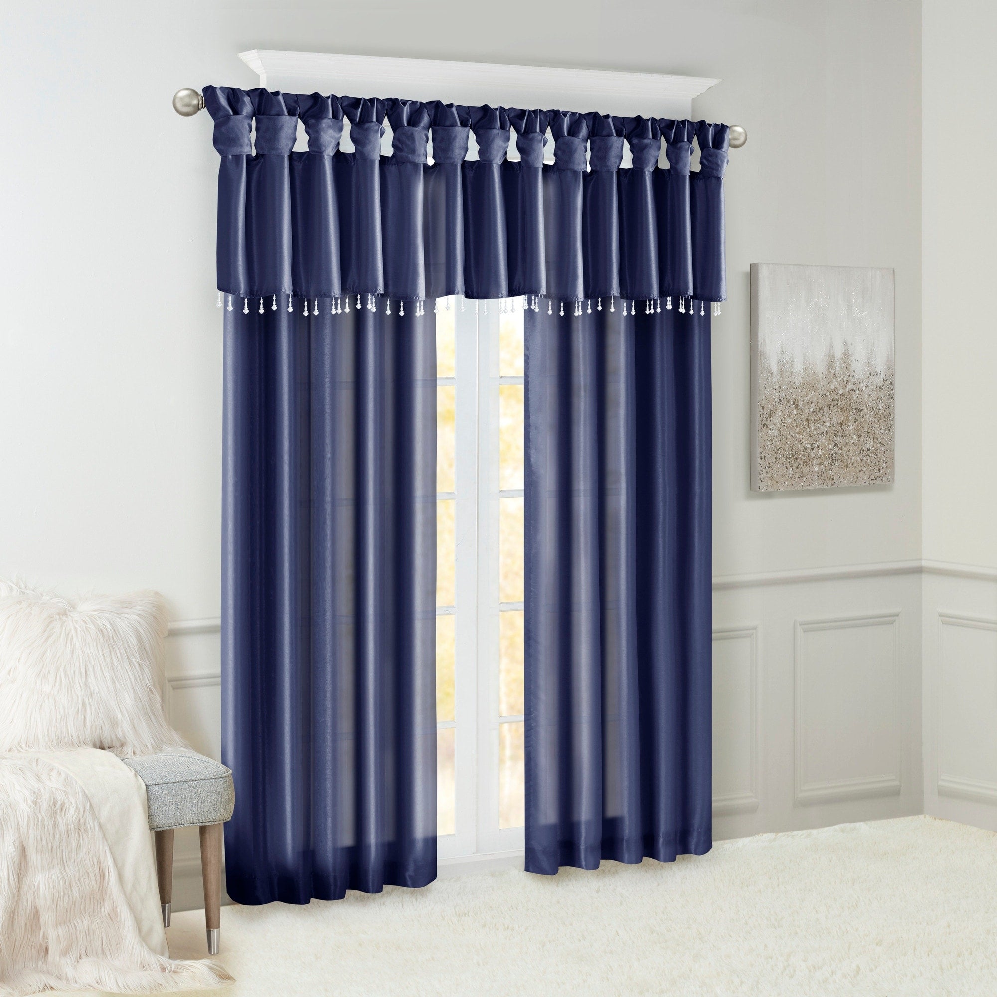 Madison Park Natalie Twisted Tab Lined Single Curtain Panel