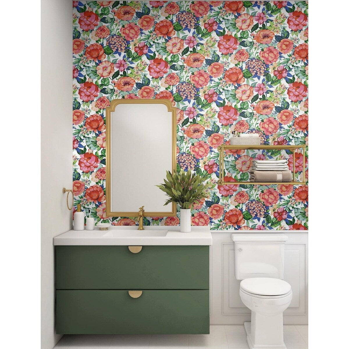 Nextwall Watercolor Floral Garden Peel And Stick Wallpaper