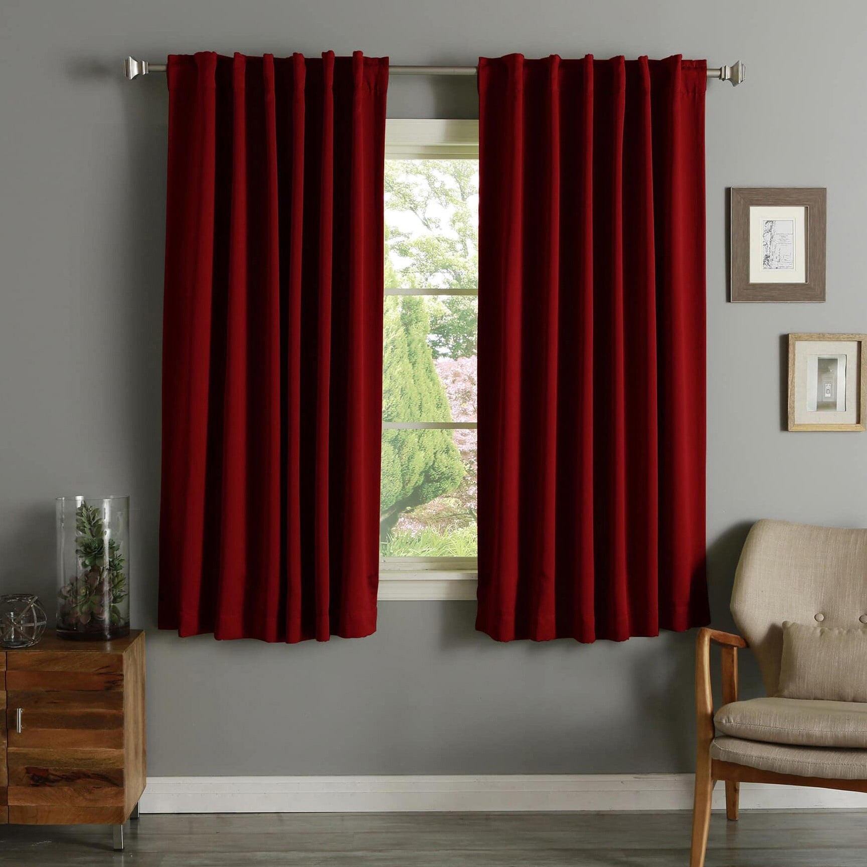 Aurora Home Insulated Thermal 63-inch Blackout Curtain Panel Pair