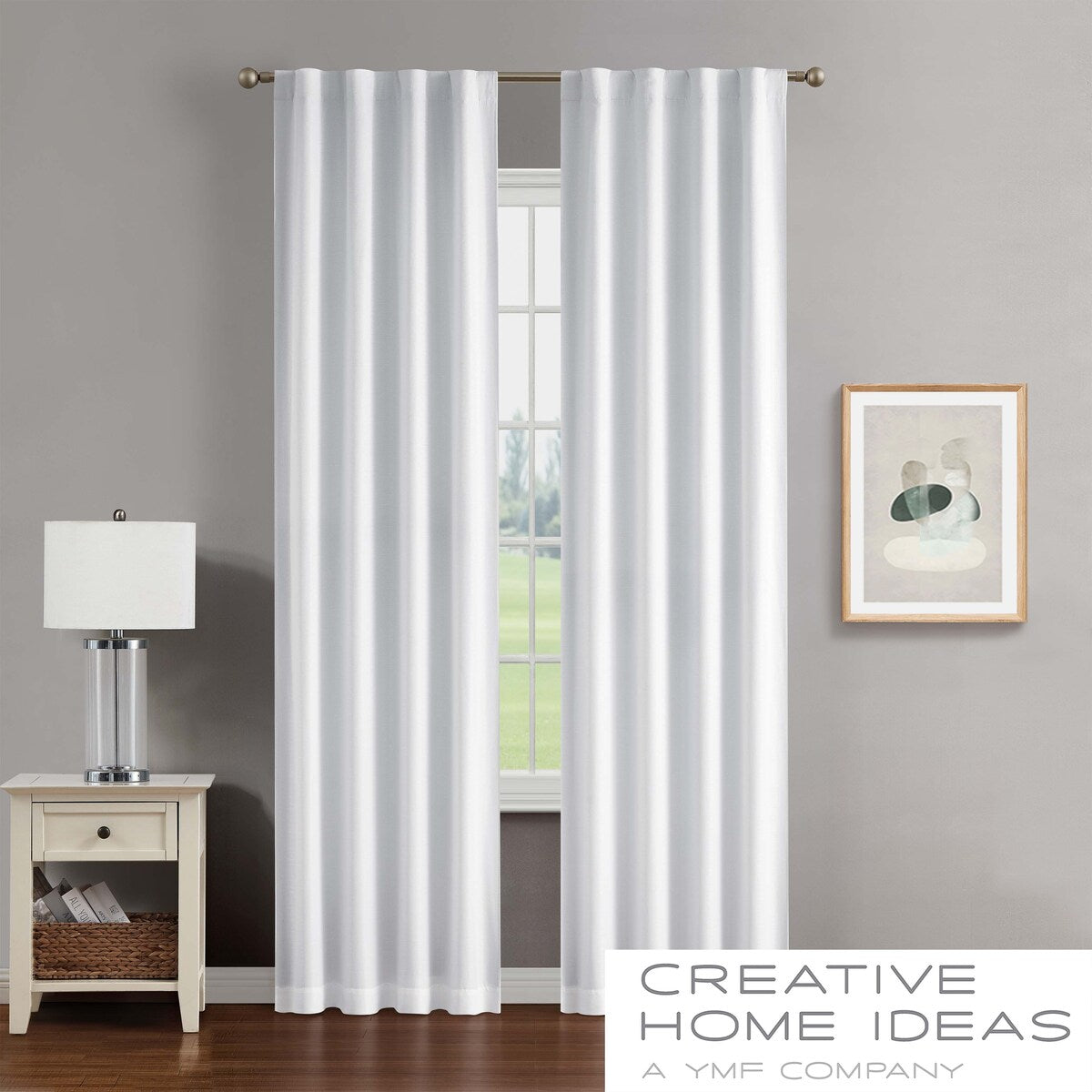 Creative Home Ideas Tobie Blackout Window Curtain, Room Darkening, Thermal Insulated, Back Tab. Set of 2 Panels with 2 Tiebacks