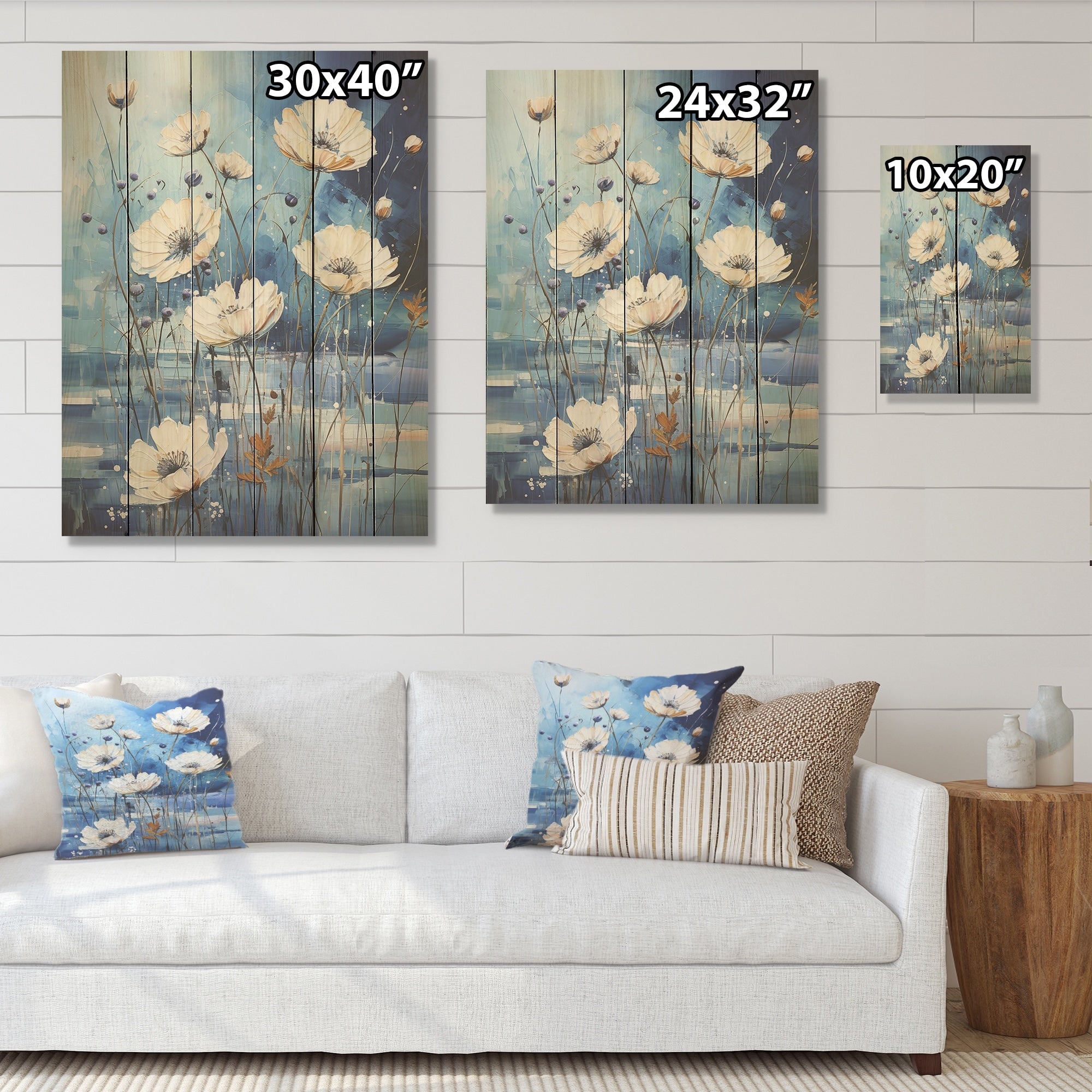 Designart Blue Cornflower Melody I Cornflowers Wood Wall Decor - Traditional Blue Wood Panel On Natural Pine Wood