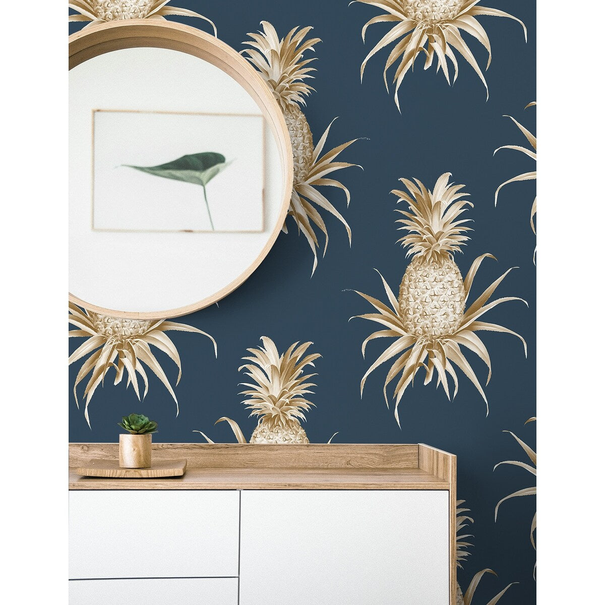 Seabrook Designs Calusa Queen Pineapples Unpasted Wallpaper