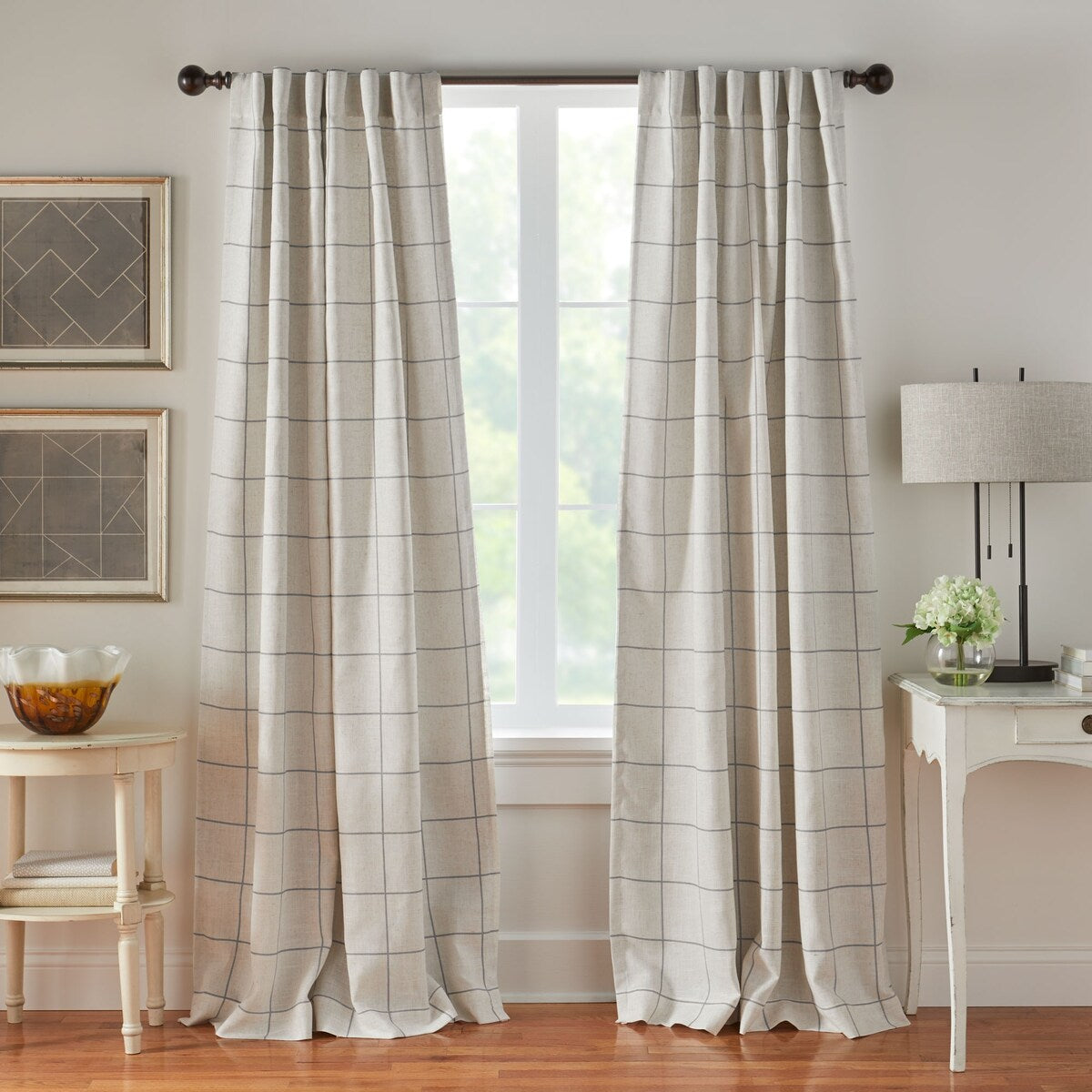 Brighton Windowpane Plaid Blackout Window Curtain Panel