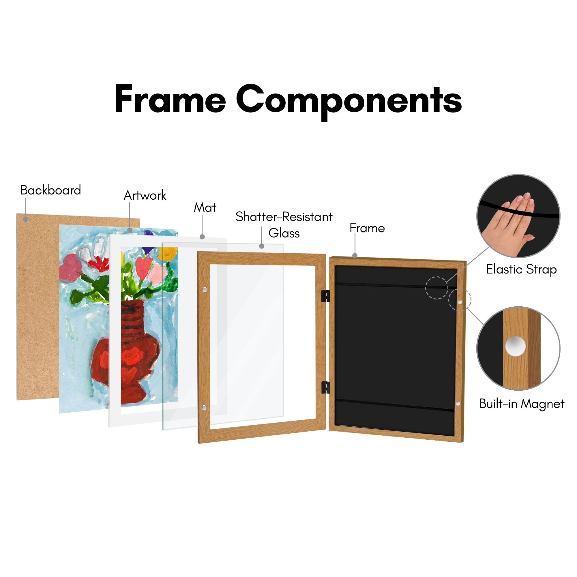 Americanflat 10x12.5 Front-loading Kids Art Frame with Mat