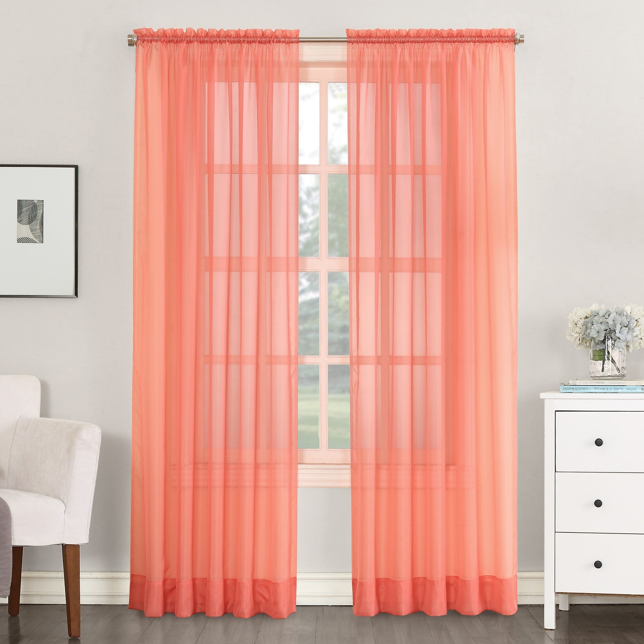 No. 918 Emily Voile Sheer Rod Pocket 1-Piece Curtain Panel, Single Panel