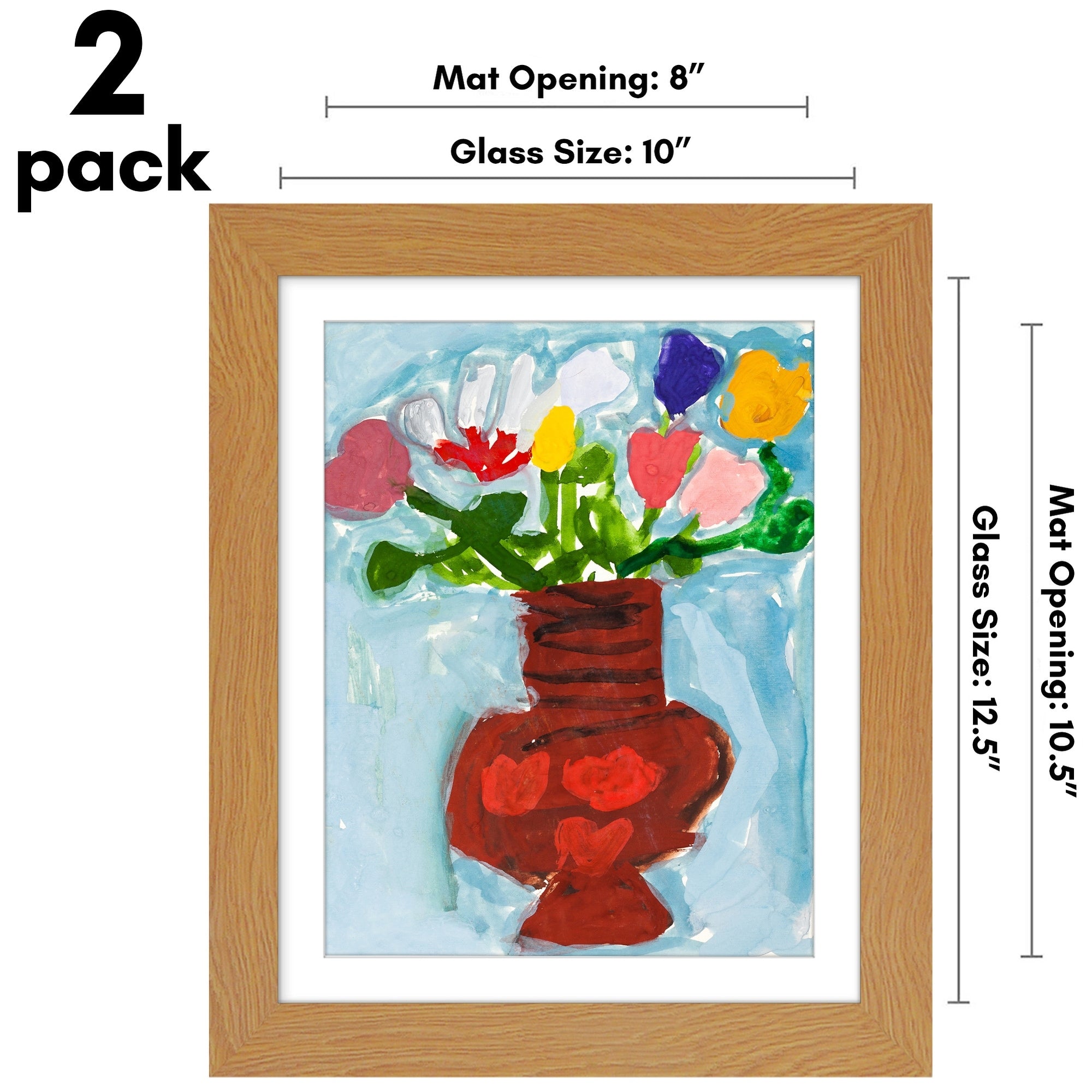 Americanflat 10x12.5 Front-loading Kids Art Frame with Mat