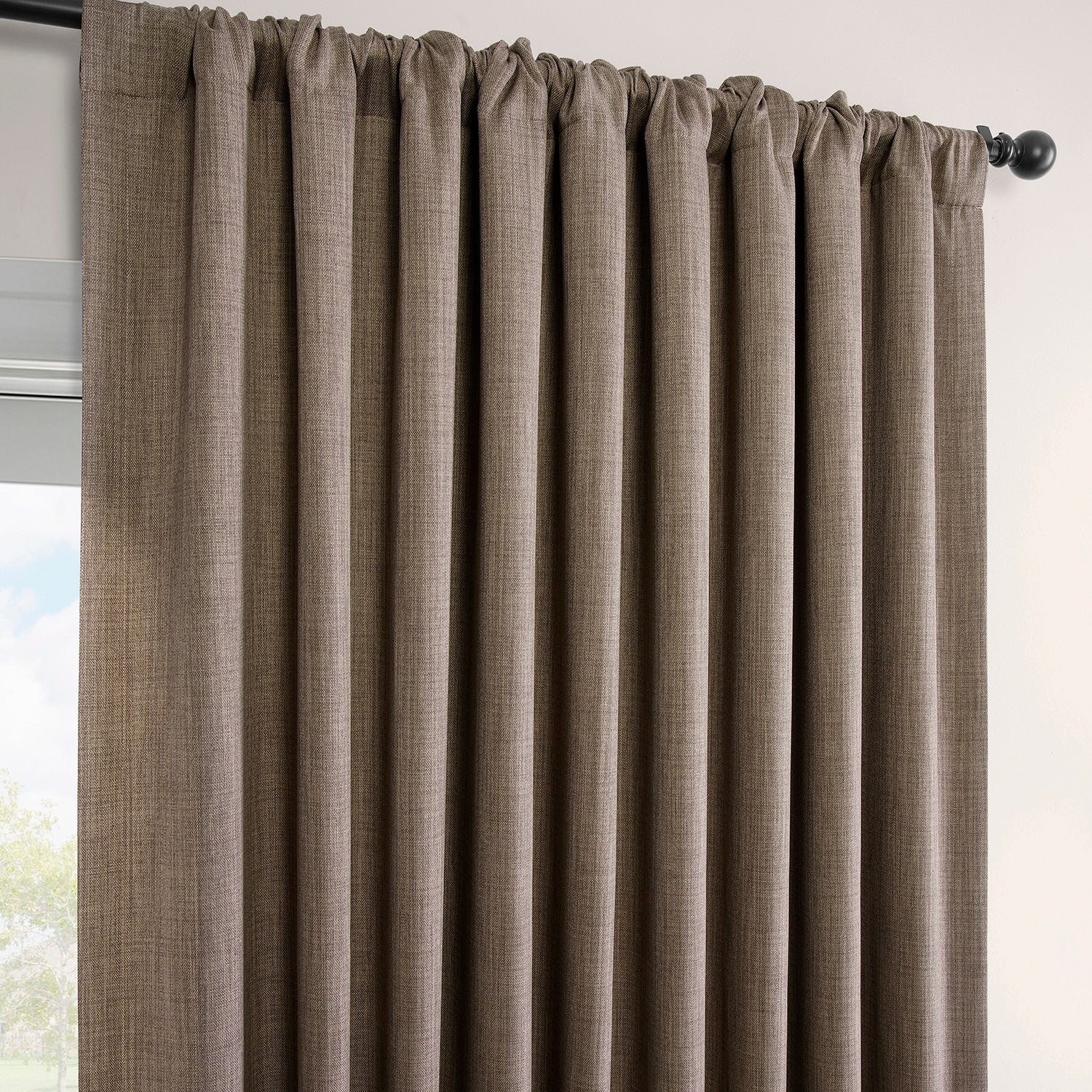 Exclusive Fabrics Faux Linen Extra Wide Room Darkening Curtains (1 Panel)