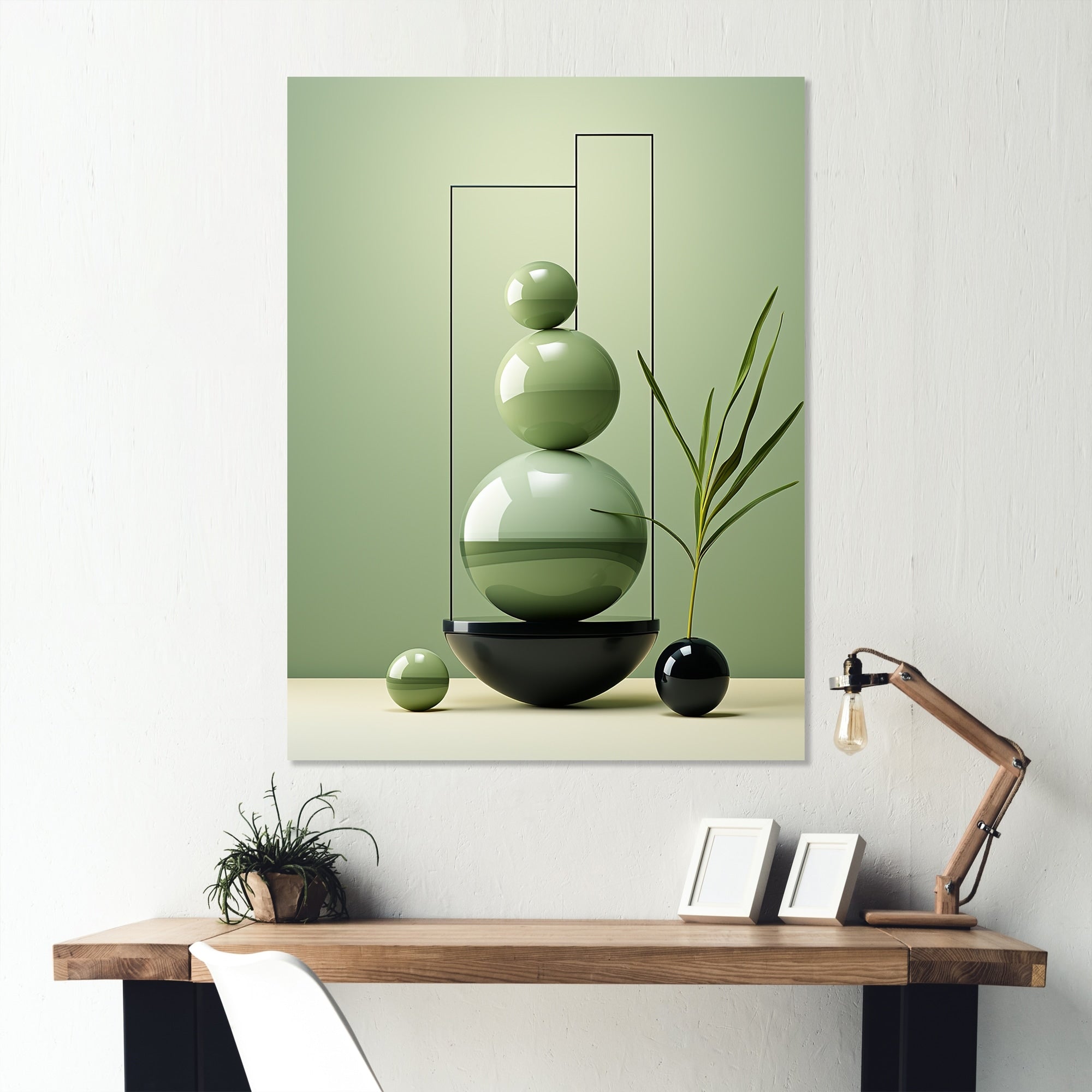 Designart Green Zen Spiritual Stone II Spiritual Stone Metal Art Green Metal Wall Décor Traditional Metal Art Work