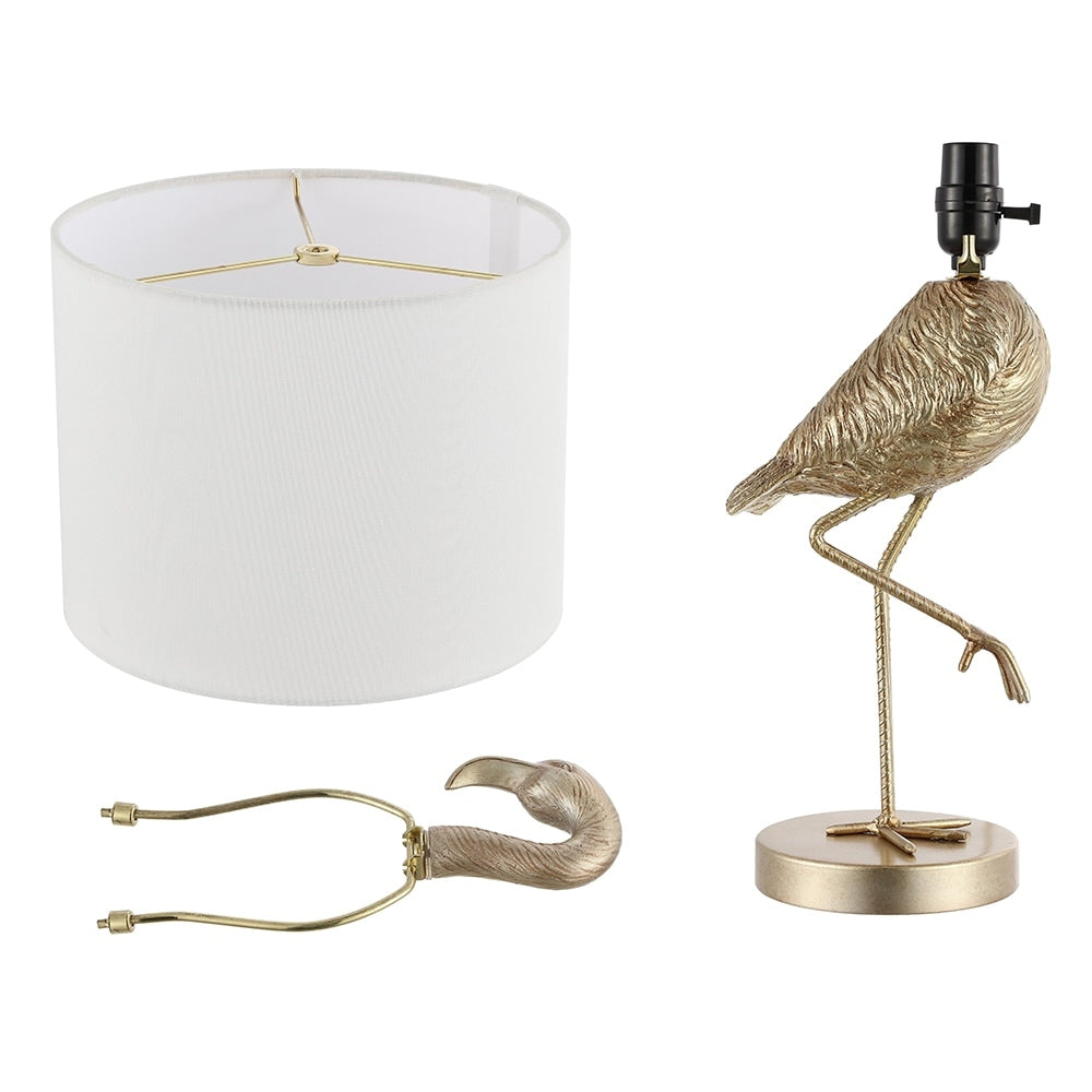 Aaliyah 25in Champaign Gold Resin Table Lamp with White Linen Shade - 25H