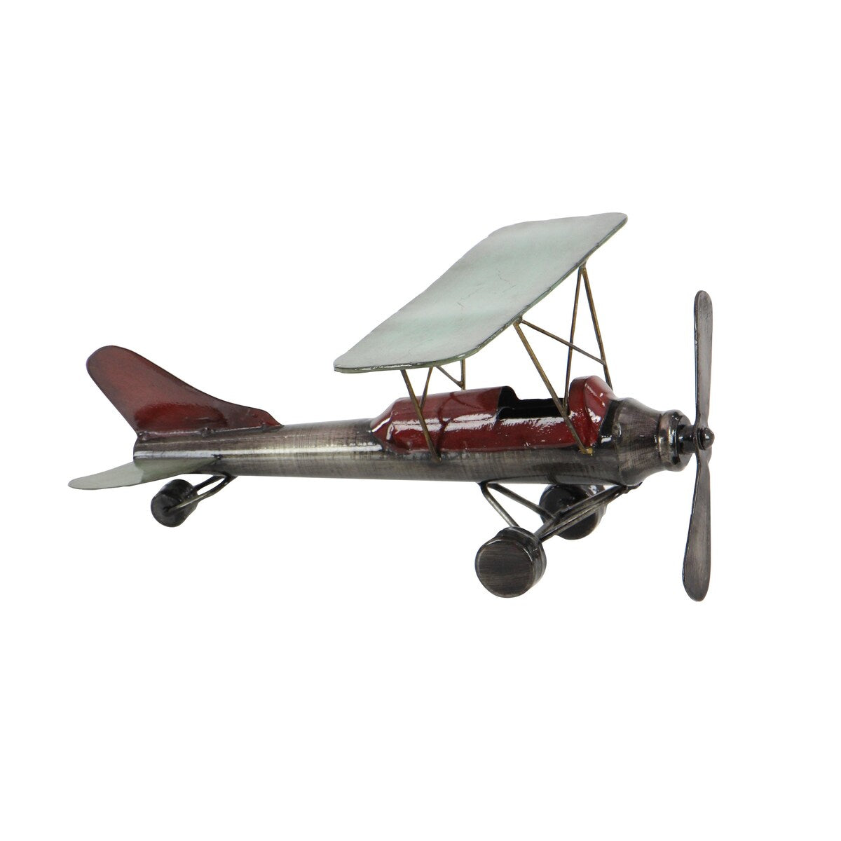 Metal Airplane Decorative Sculpture - Gray - Roche River Decor