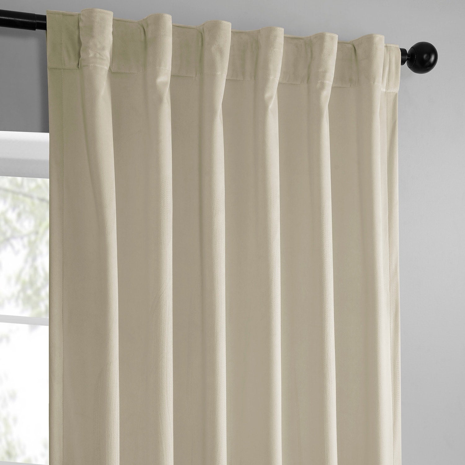 Exclusive Fabrics Simply Velvet Room Darkening Curtains 2 Panels Set - Velvet Window Curtains for Living Room & Bedroom