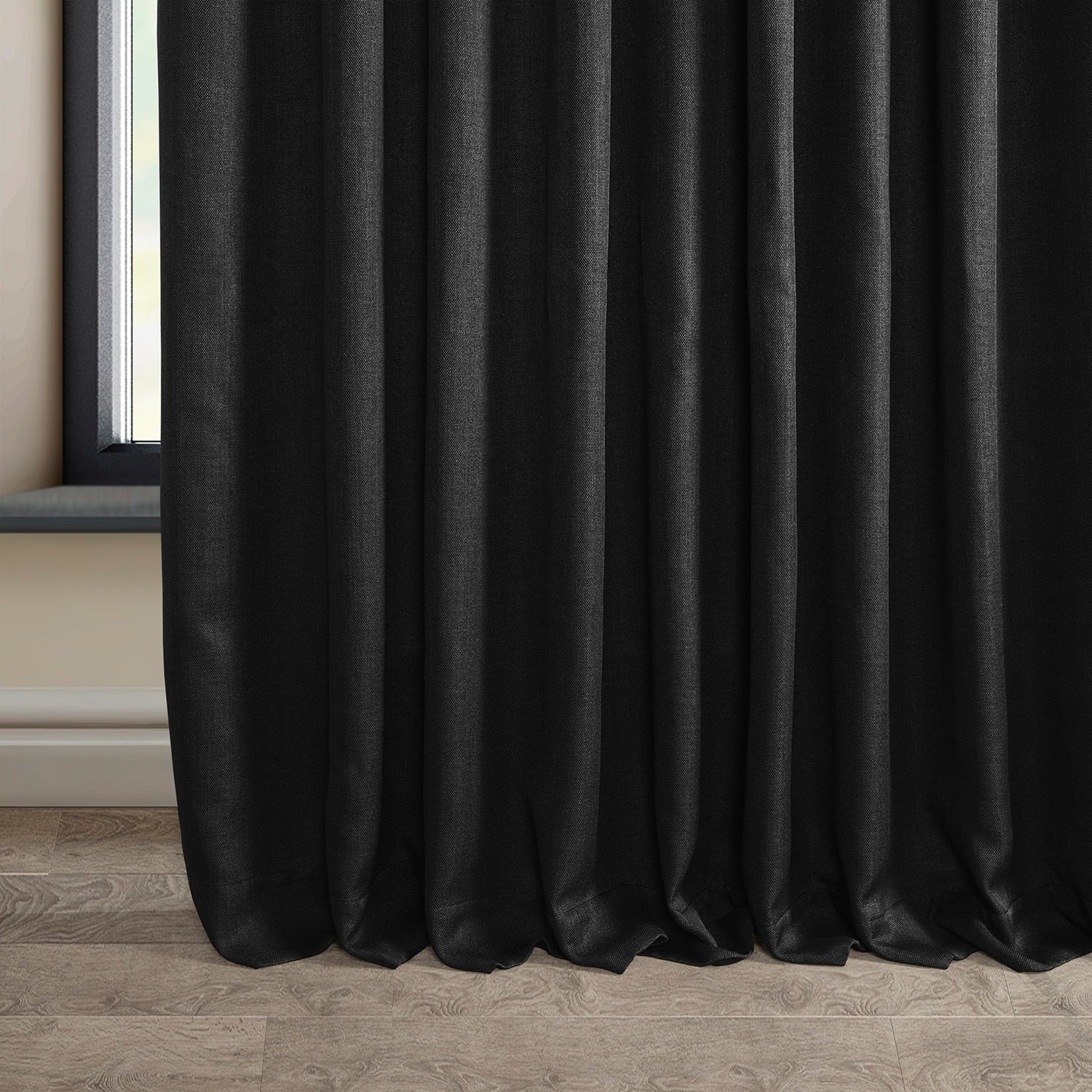 Exclusive Fabrics Faux Linen Extra Wide Room Darkening Curtains (1 Panel)