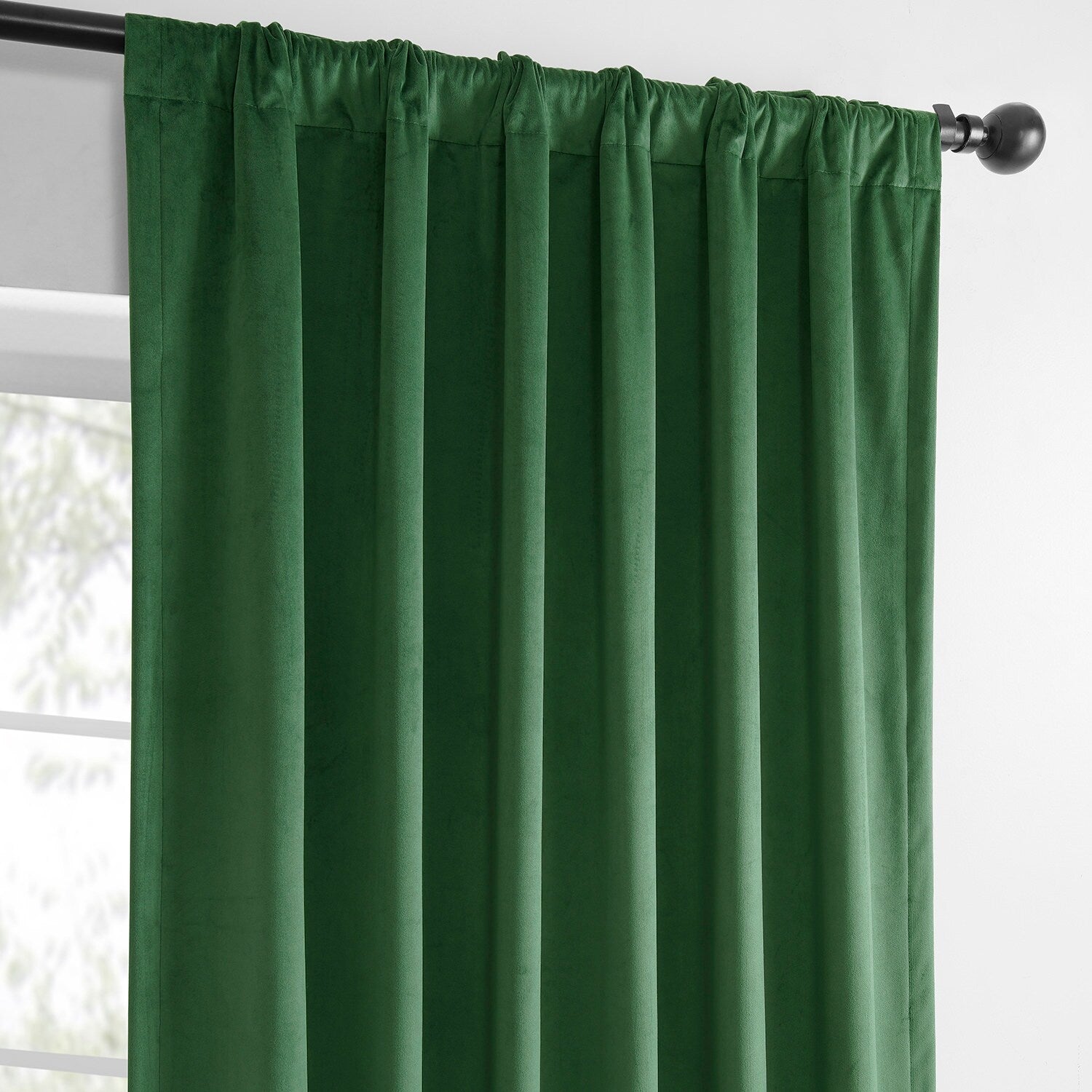 Exclusive Fabrics Simply Velvet Room Darkening Curtains 2 Panels Set - Velvet Window Curtains for Living Room & Bedroom