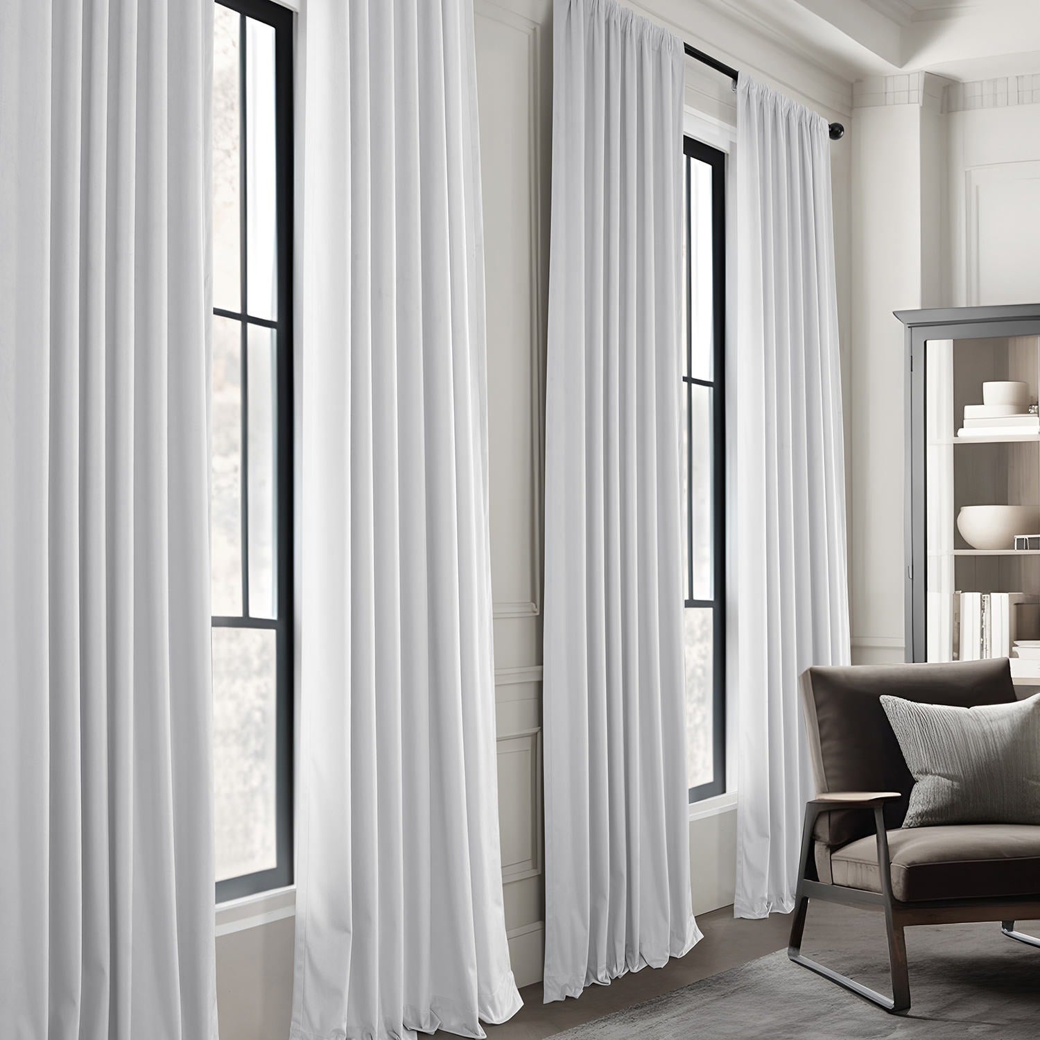 Exclusive Fabrics Simply Velvet Room Darkening Curtains 2 Panels Set - Velvet Window Curtains for Living Room & Bedroom