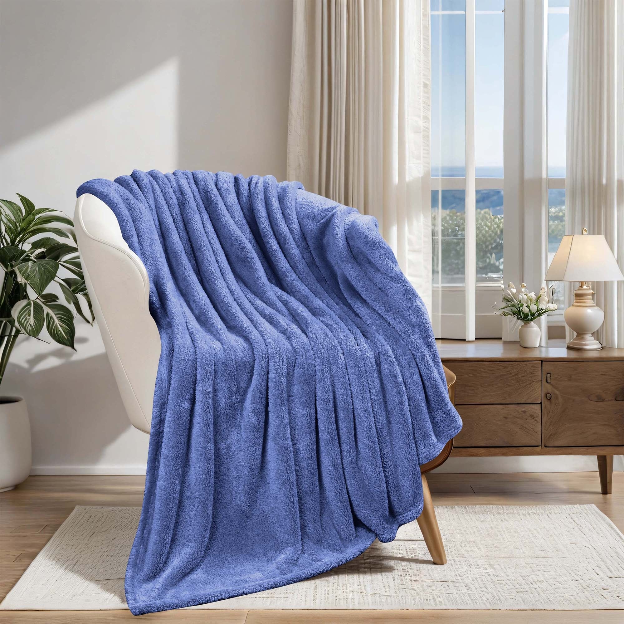 Superior Classic Solid Fleece Blanket Plush Medium Weight