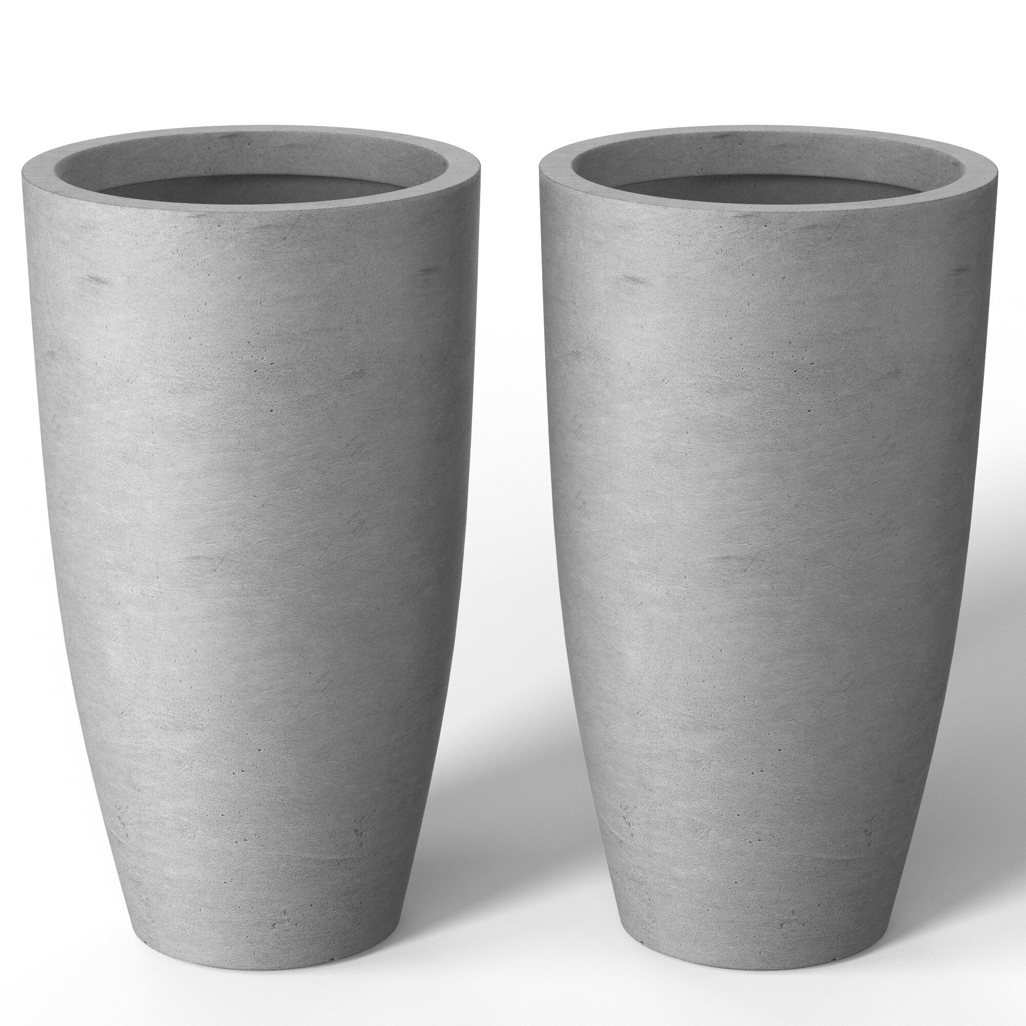 Tall Concrete Round Plant Pots / Large Indoor and Outdoor flower Planters