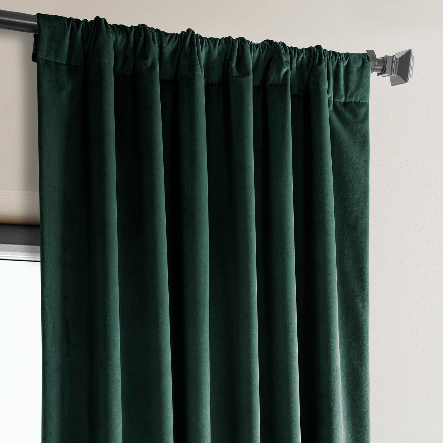 Exclusive Fabrics Heritage Plush Velvet Room Darkening Curtain (1 Panel) - Luxurious Single Drapery for Enhanced Room Darkening