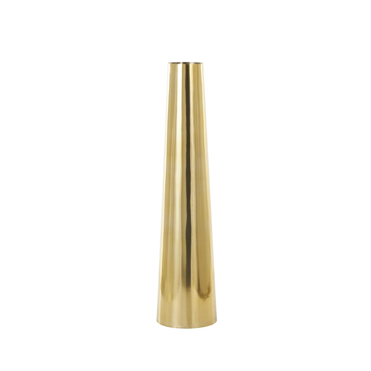 Stainless Steel Metal Minimalistic Tall Floor Cone Decorative Vase - Gold or Silver - Roche River Decor