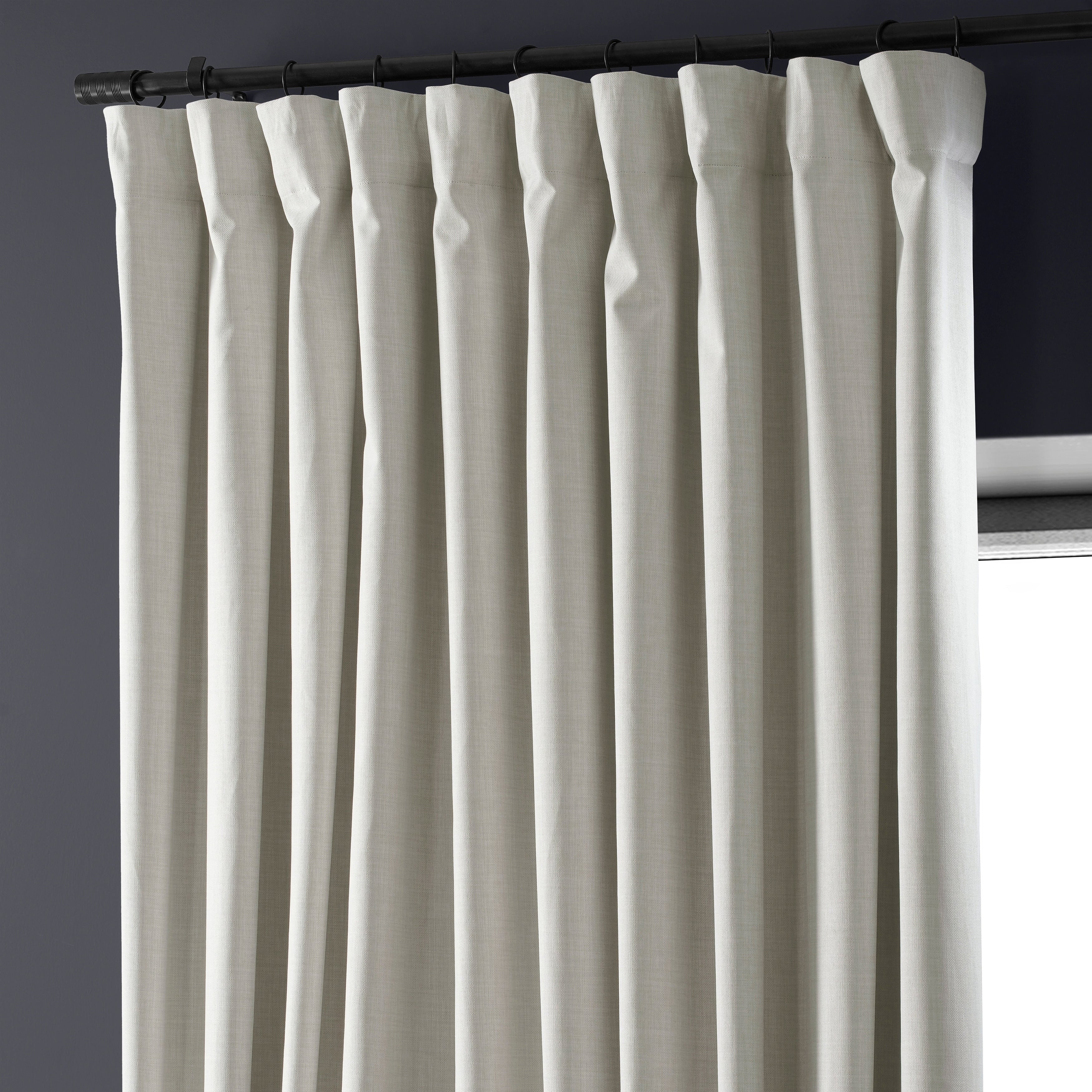 Exclusive Fabrics Extra Wide Performance Linen Blackout Curtains (1 Panel) Thermal Insulated Window Curtains