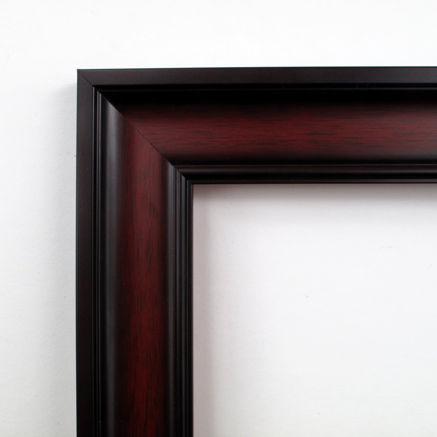 Beveled Wood Wall Mirror - Rubino Cherry Scoop Frame