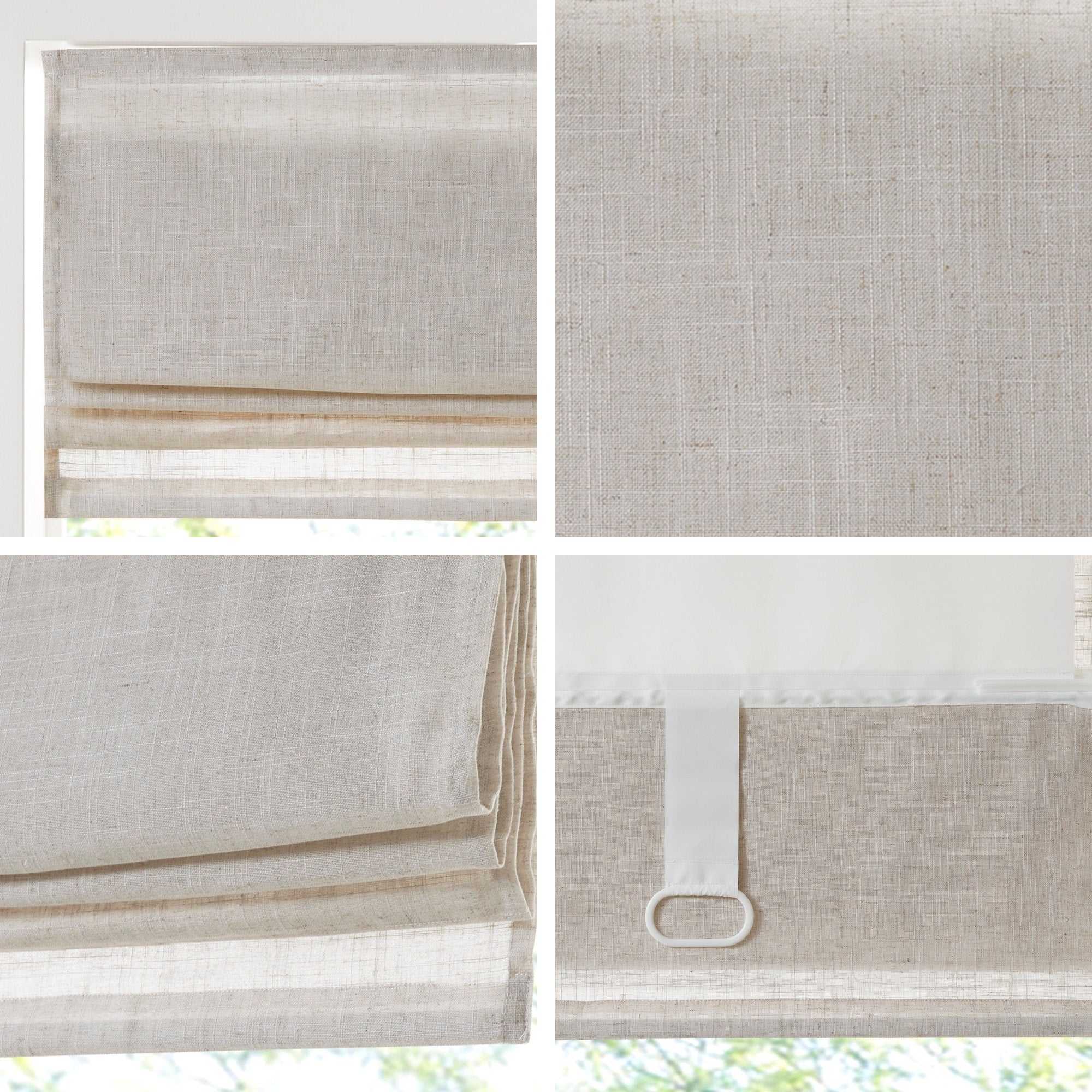 Madison Park Suvi Linen Blend Light Filtering Cordless Roman Shade