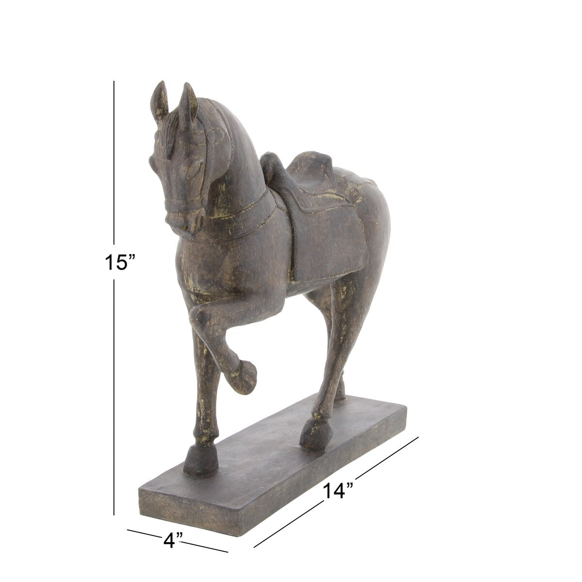 Polystone Horse Decorative Sculpture - Brown - Roche River Decor