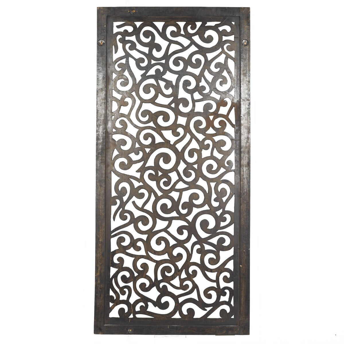 Wood Floral Handmade Intricately Carved Scroll Home Wall Decor - Brown - Roche River Decor