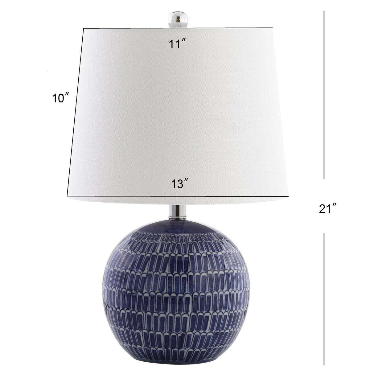 Ronald 21 Ceramic LED Table Lamp, Navy by JONATHAN Y