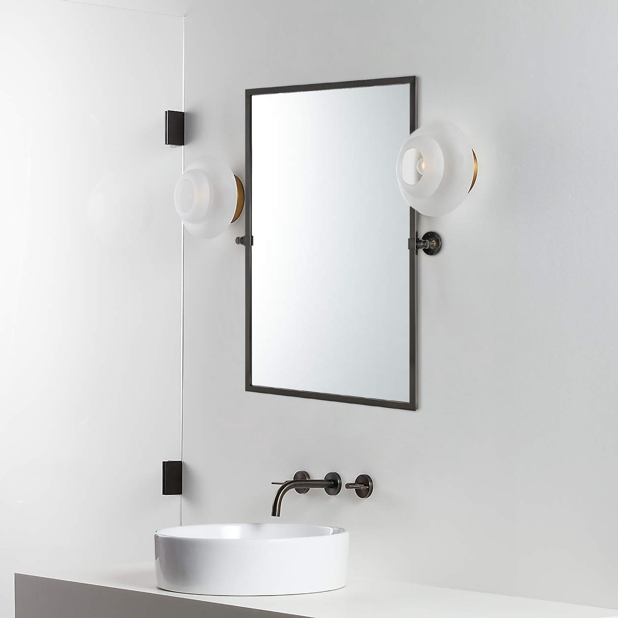 TEHOME Blakley Rectangle Metal Wall Mirror