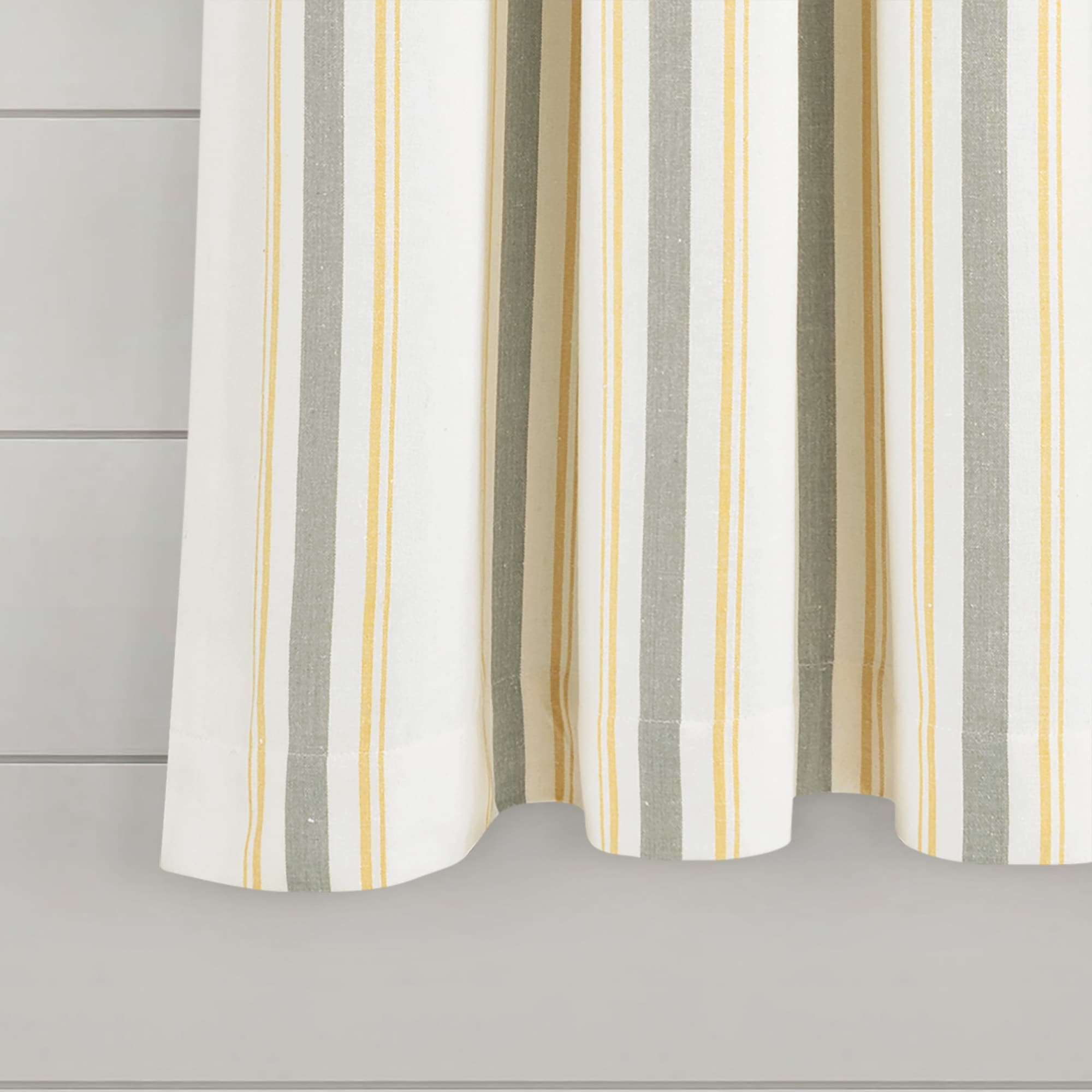 Lush Decor Farmhouse Stripe Yarn Dyed Cotton Window Curtain Panel Pair