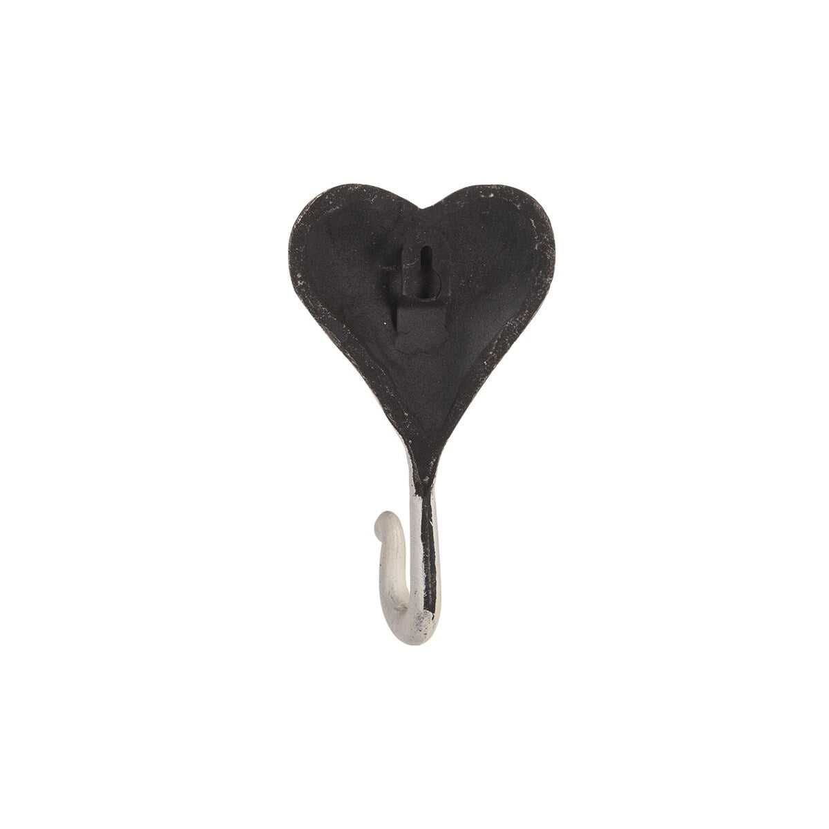 Foreside Home & Garden Rustic White Heart Cast Iron Decorative Wall Hook - 1.75x3.5x5.75