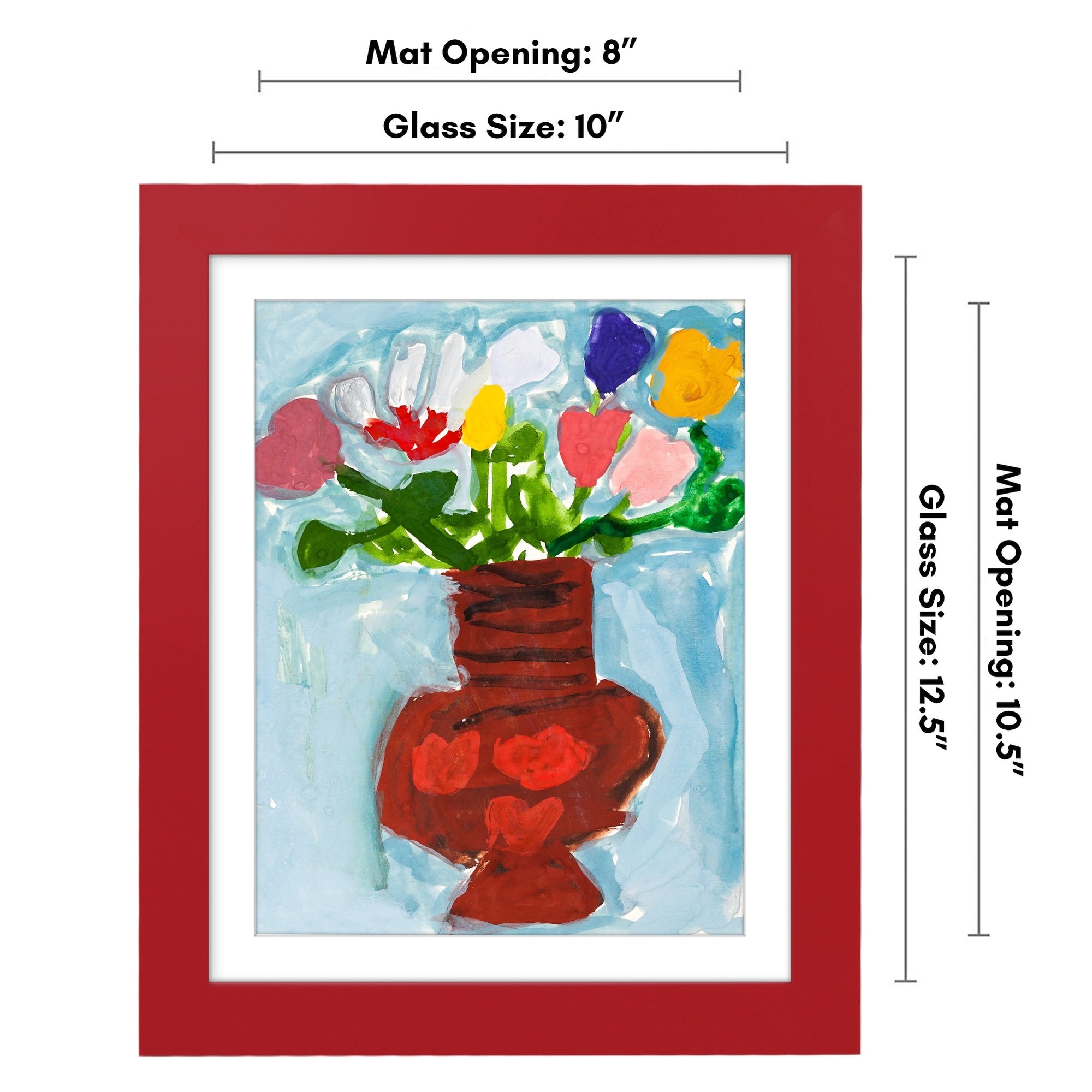 Americanflat 10x12.5 Front-loading Kids Art Frame with Mat