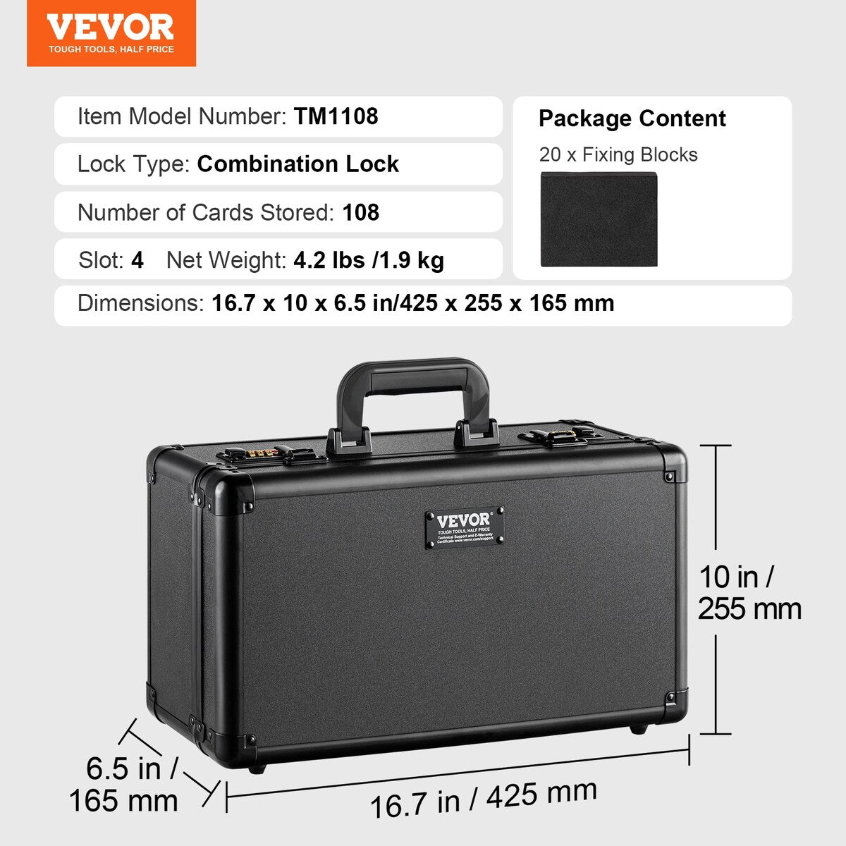 VEVOR Graded Card Storage Box, for PSA Graded Cards BGS Cards SGC Cards Top Loaders or Loose Cards