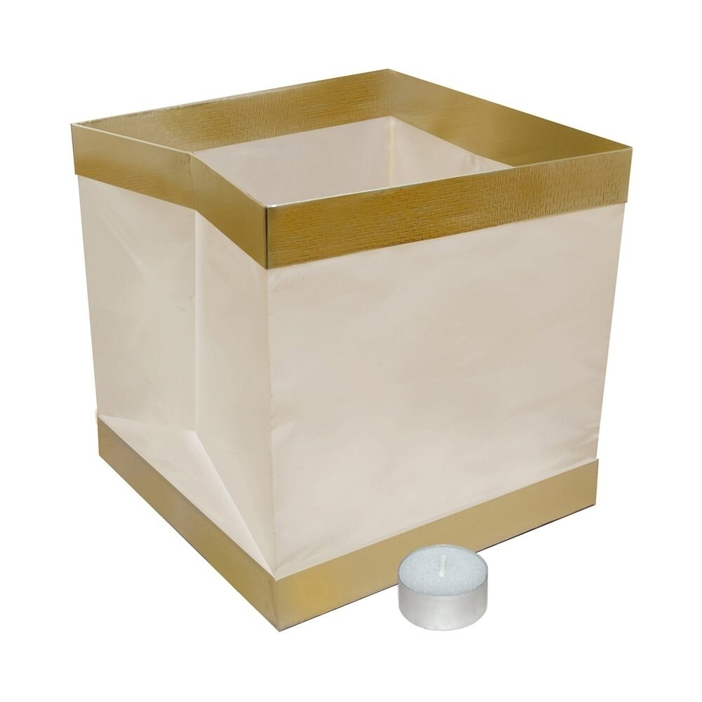 Porch & Den Vadis White/ Gold Floating Candle