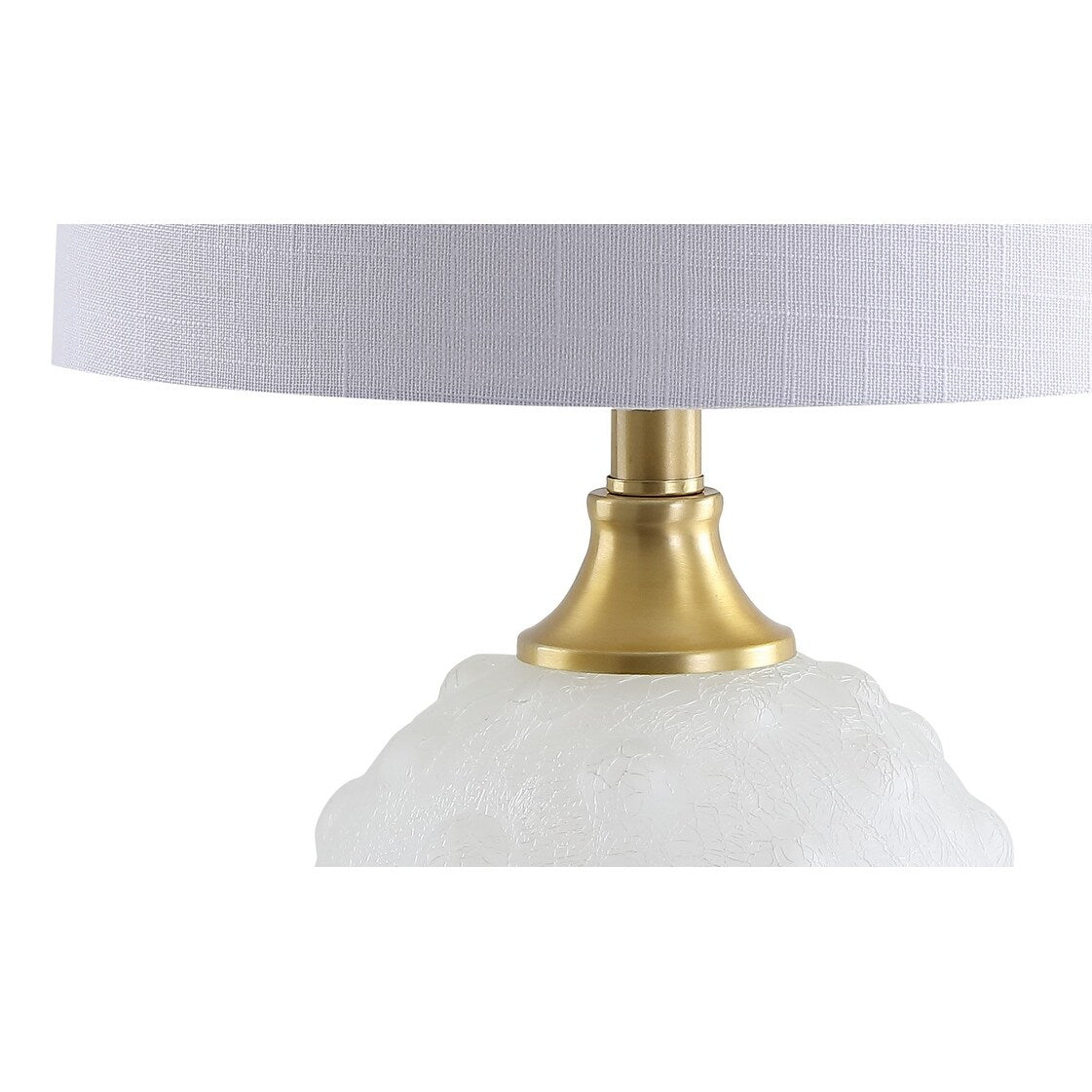 Ilsa 22 Dotted Glass/Metal LED Table Lamp, White/Brass Gold by JONATHAN Y