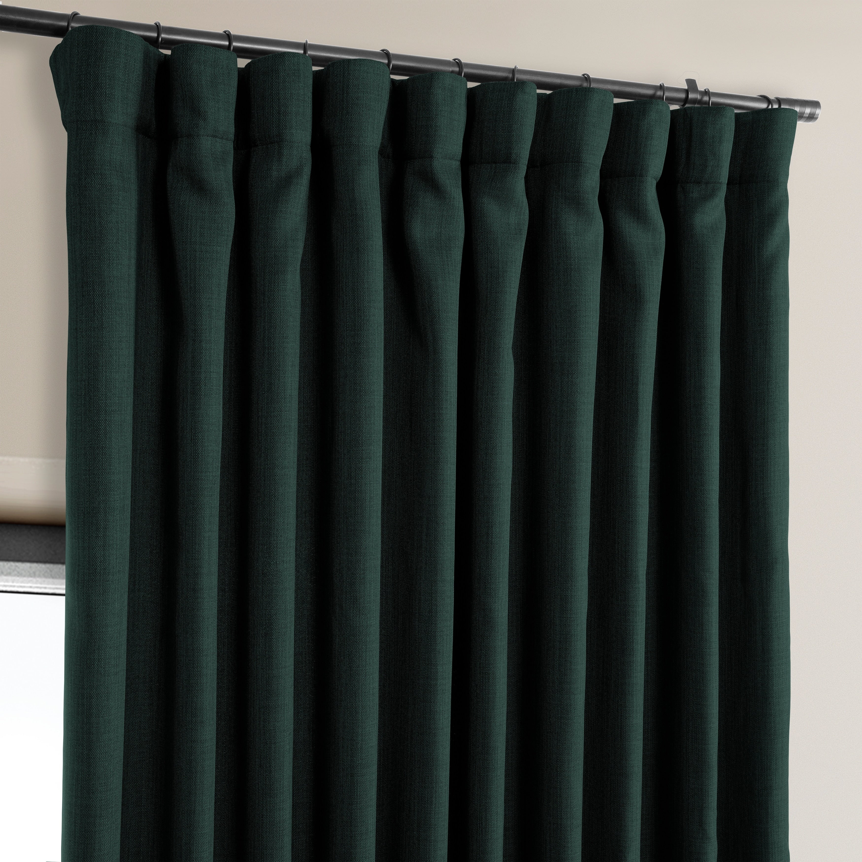 Exclusive Fabrics Faux Linen Extra Wide Room Darkening Curtains (1 Panel)