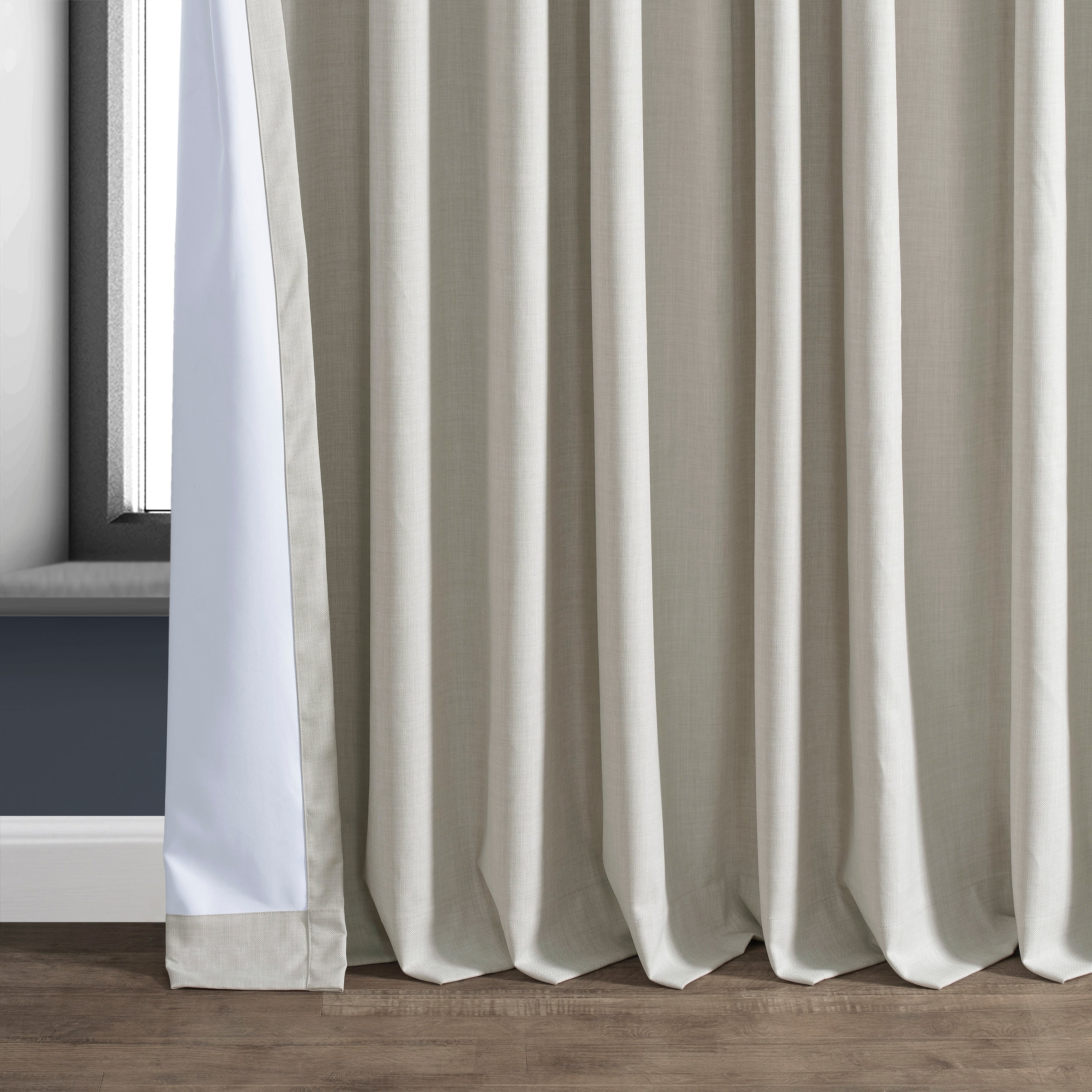 Exclusive Fabrics Extra Wide Performance Linen Blackout Curtains (1 Panel) Thermal Insulated Window Curtains