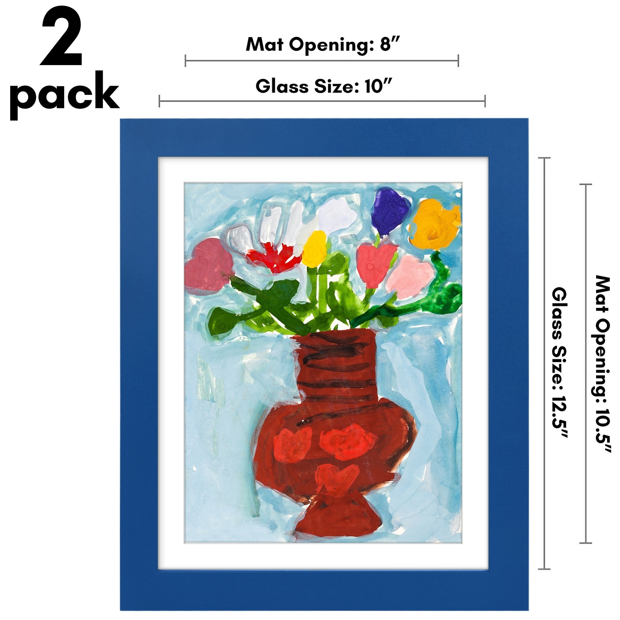 Americanflat 10x12.5 Front-loading Kids Art Frame with Mat