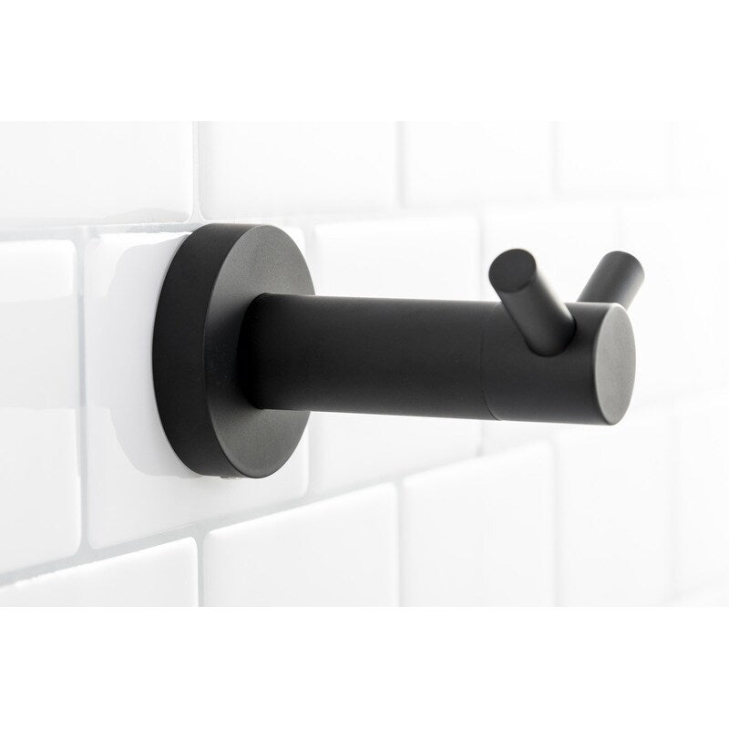 Italia Florence Series Double Robe Hook in Matte Black