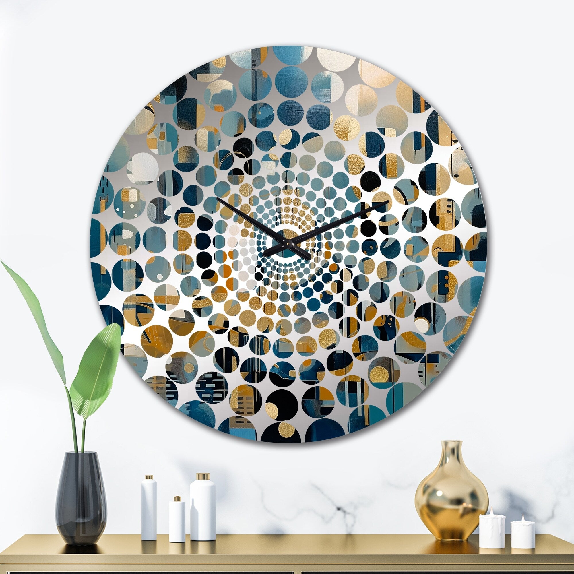 Designart Transcending Reality IV Blue Abstract Landscapes Clocks Modern Wall Clocks For Living Room Décor