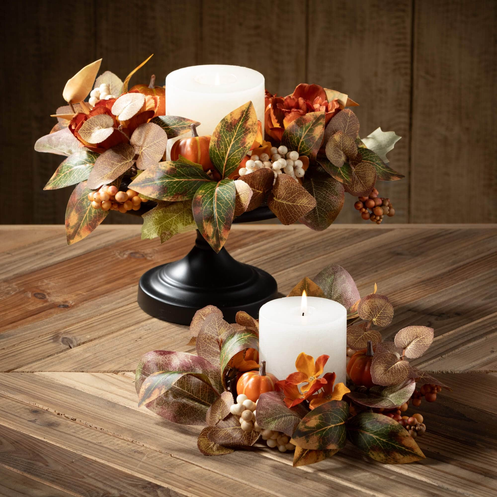 Sullivans Artificial Floral Berry Pumpkin Candle Ring