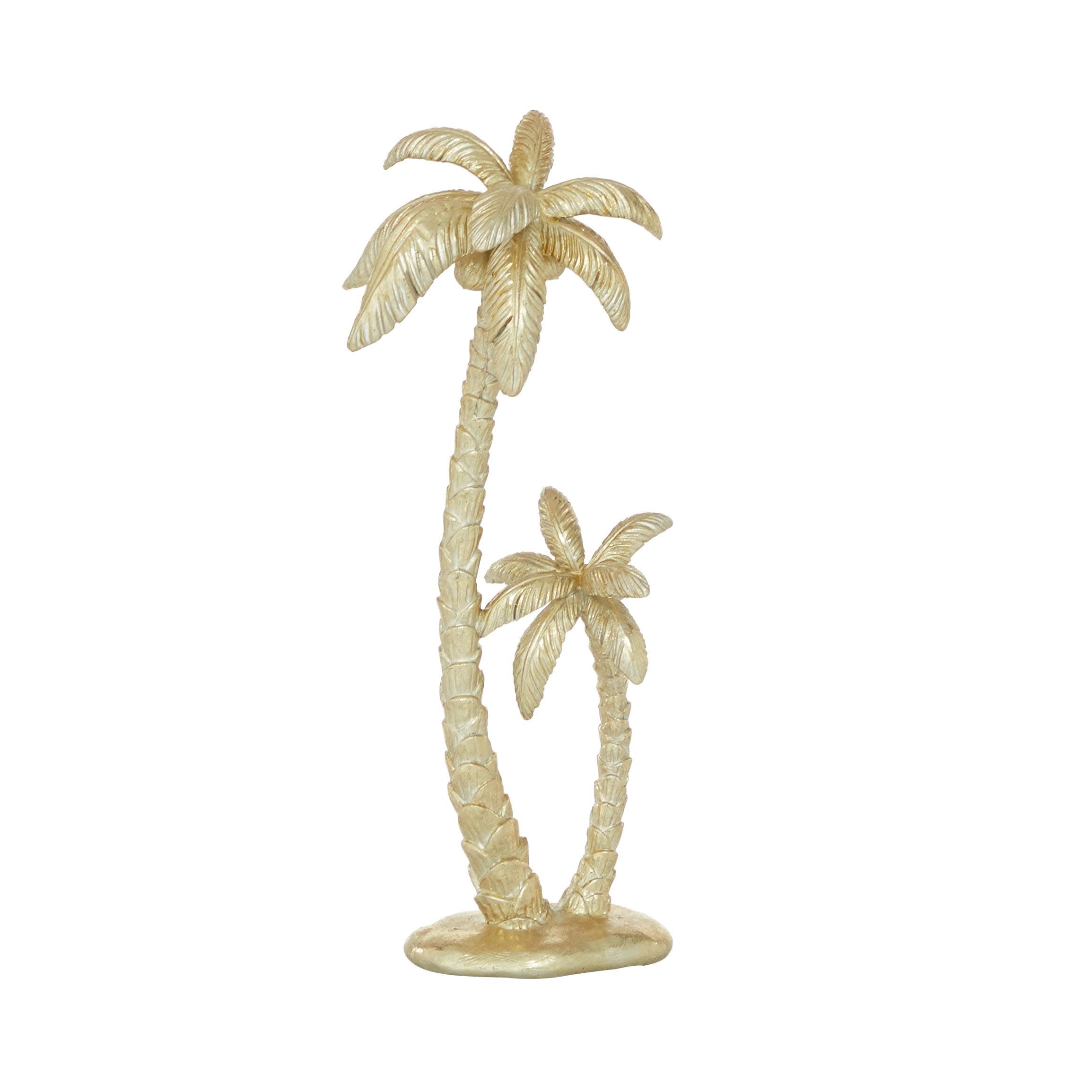 Polyresin Tree Palm Decorative Sculpture - Gold - Roche River Decor